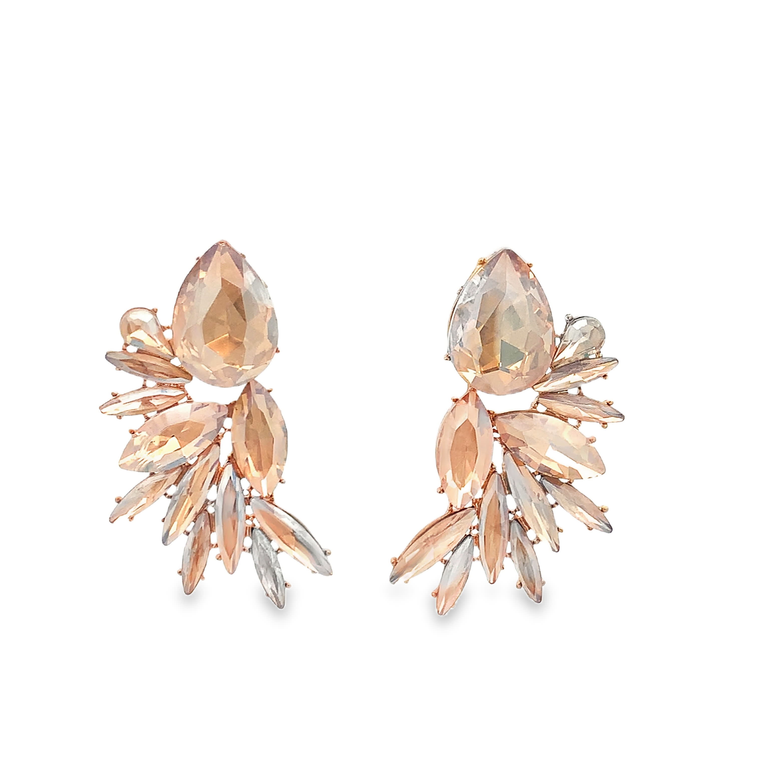 Kolczyki wiszące z żółtego złota z kryształem w szlifie gruszkowym