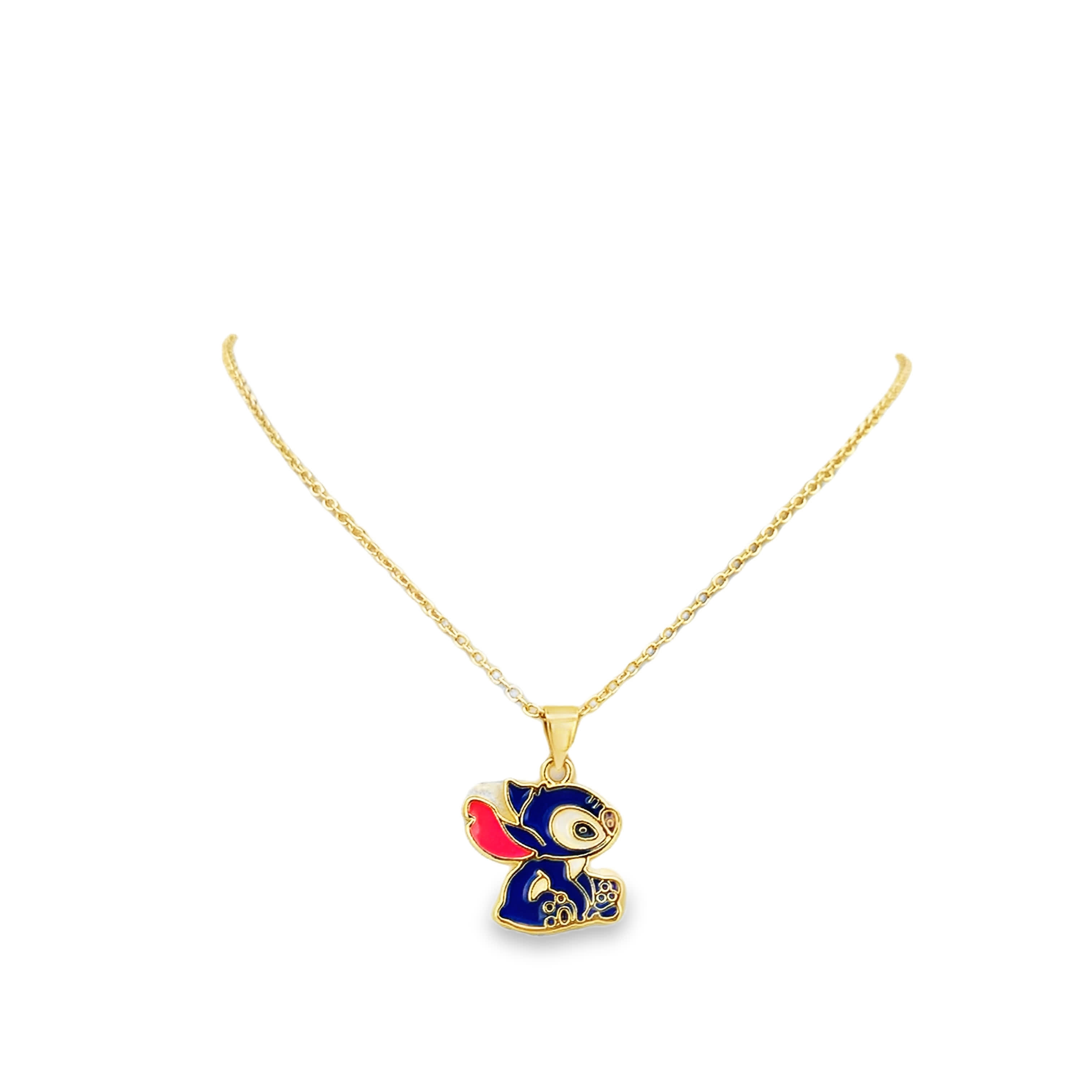 Naszyjnik z żółtego złota z animowaną postacią