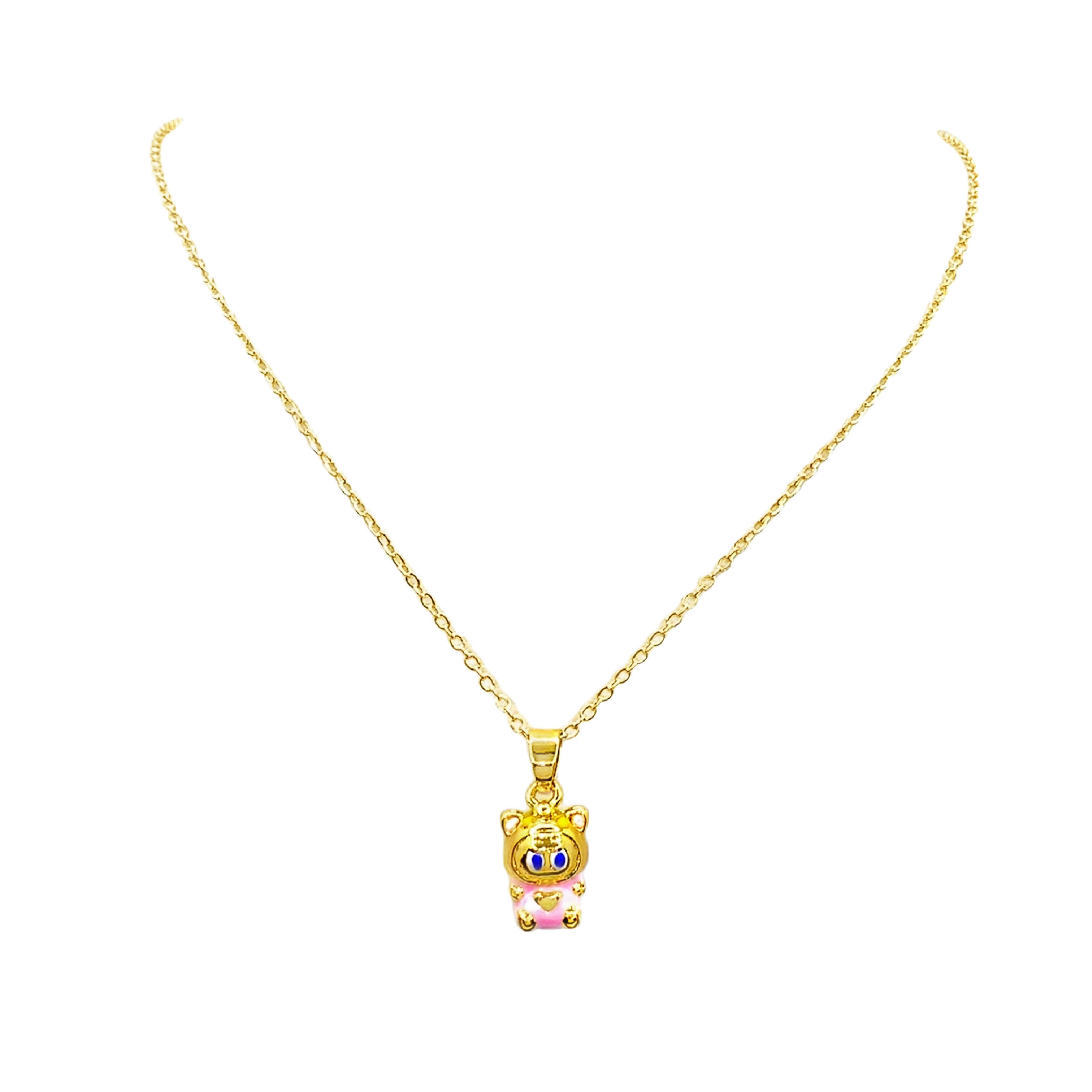 Uroczy, fantazyjny naszyjnik z żółtego złota