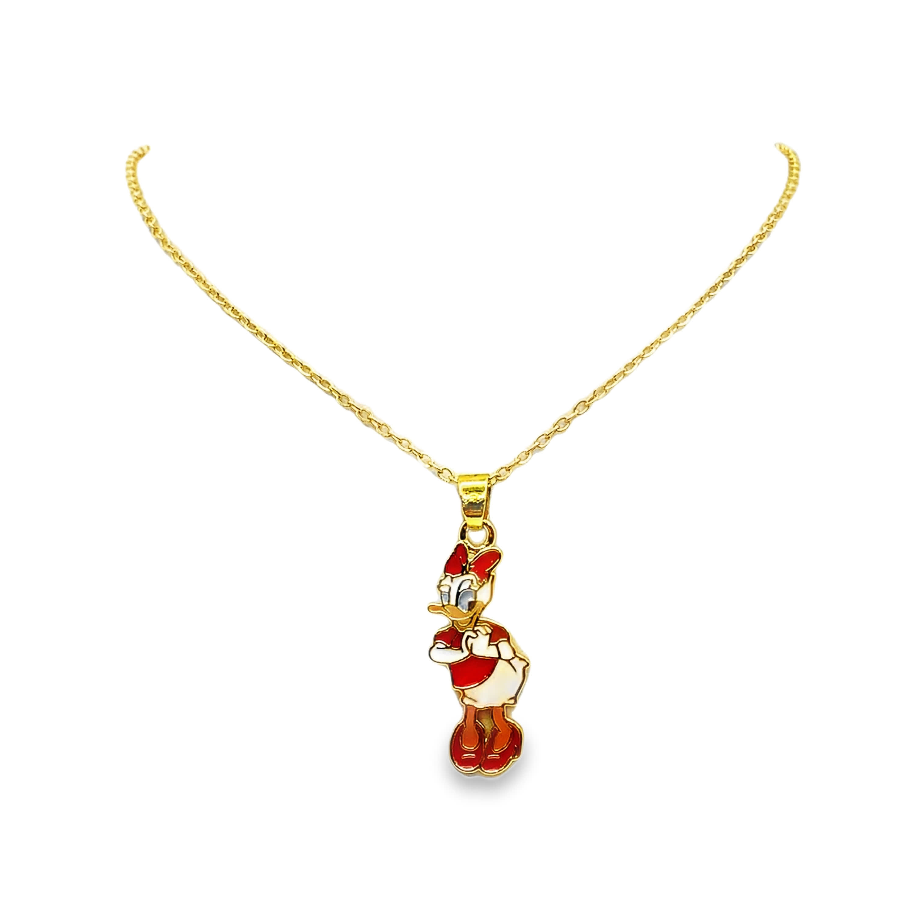 Naszyjnik z zawieszką w kształcie kaczki Daisy z żółtego złota