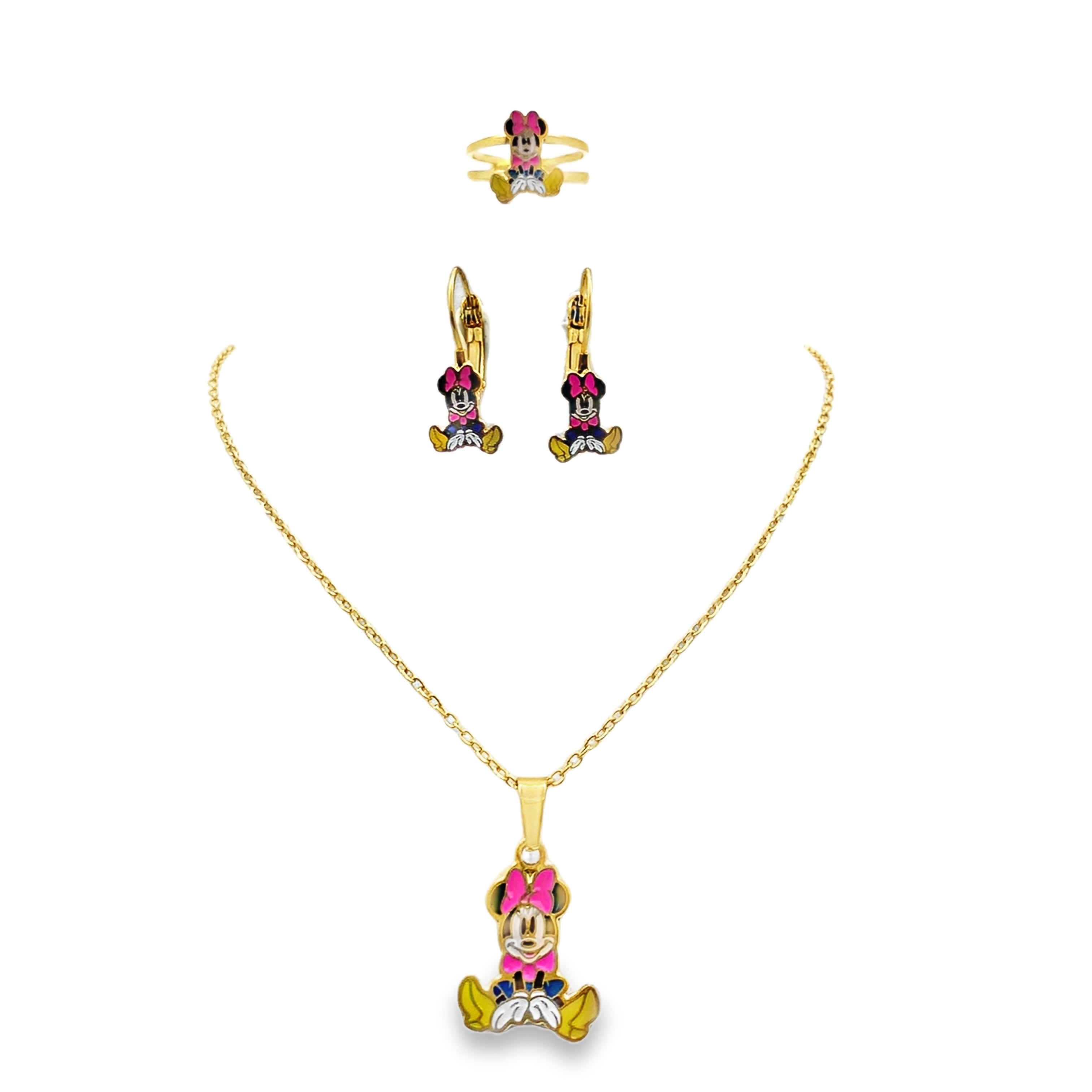 Naszyjnik z zawieszką w kształcie postaci z żółtego złota