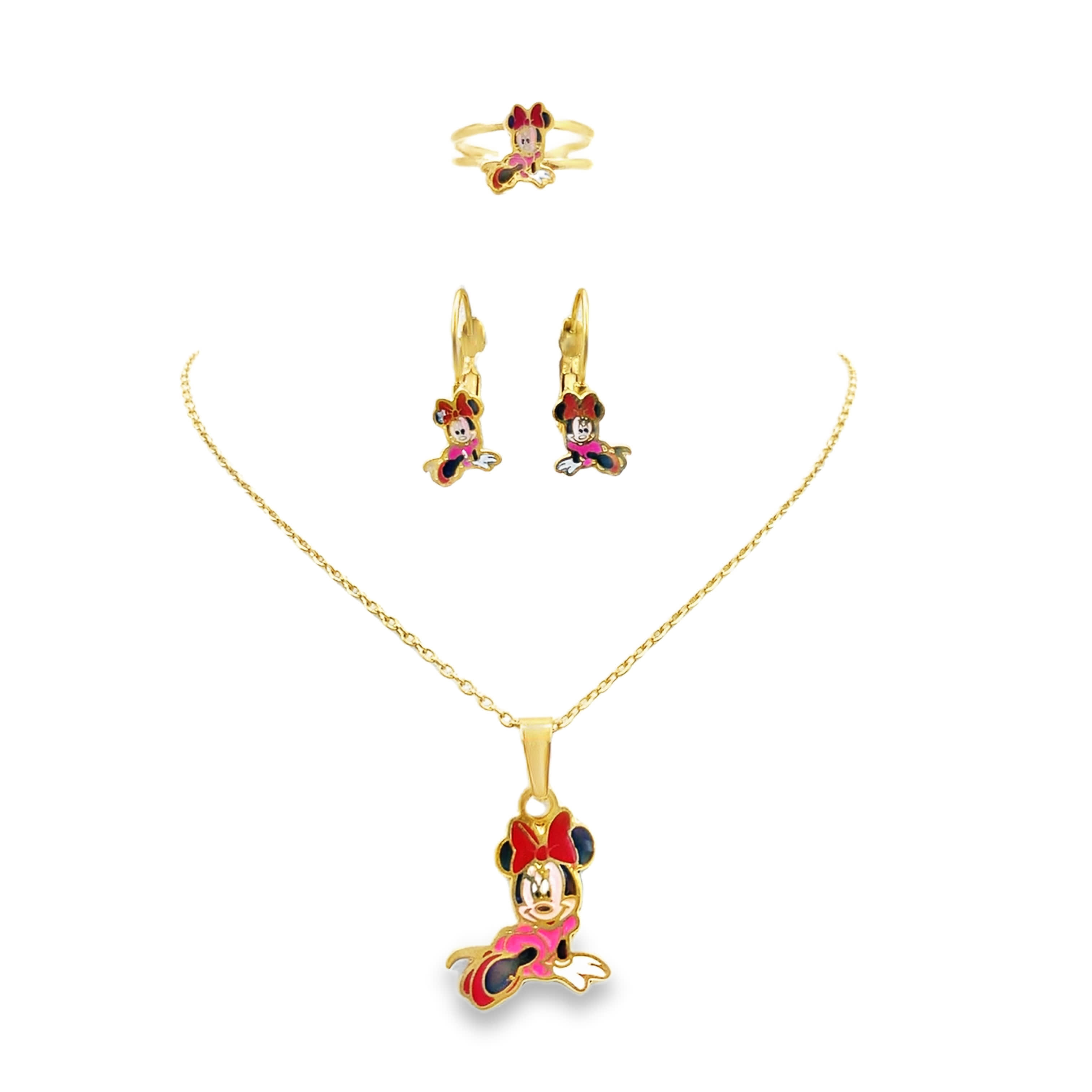 Naszyjnik z zawieszką z żółtego złota z postacią z kreskówki