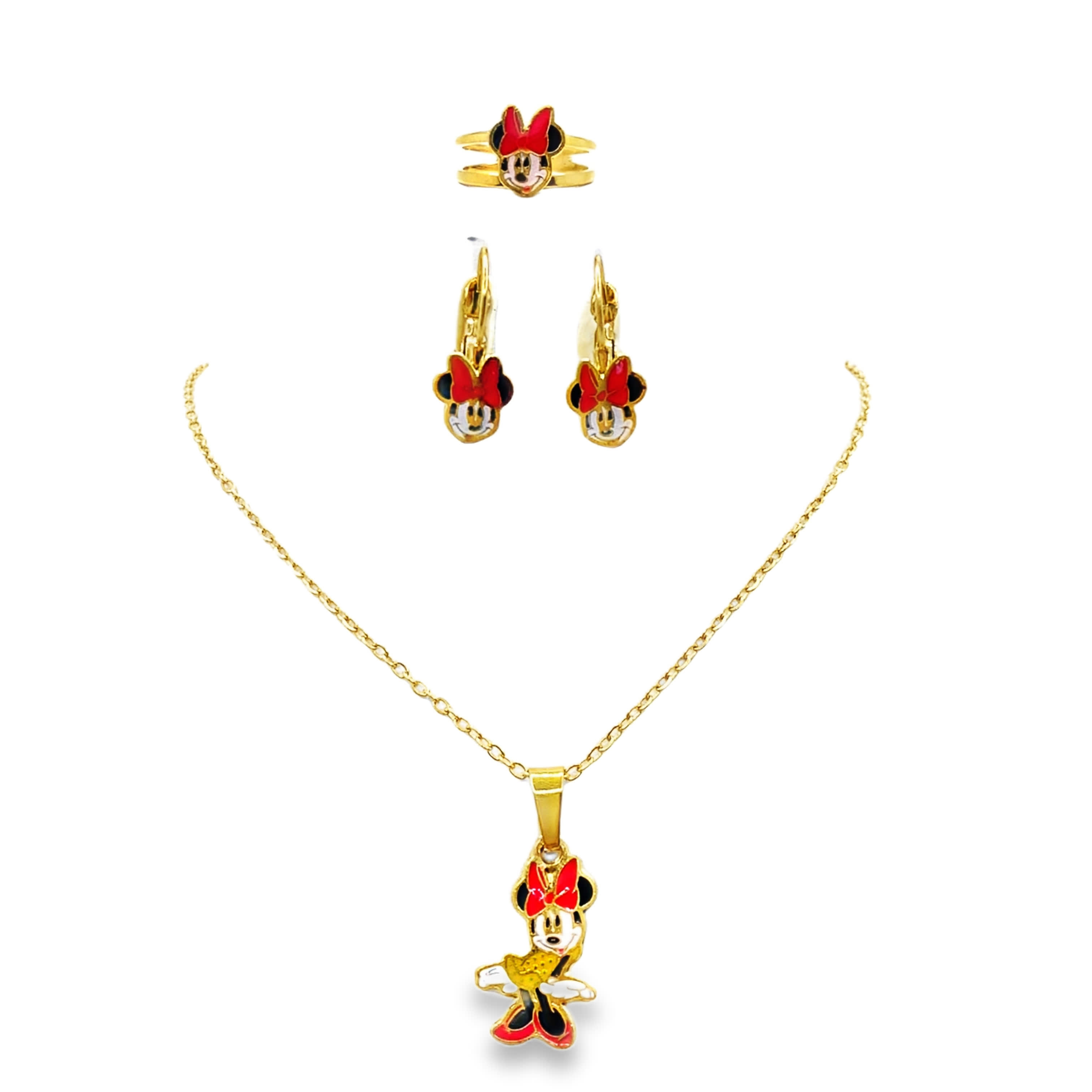 Naszyjnik z zawieszkami z żółtego złota o zabawnym charakterze