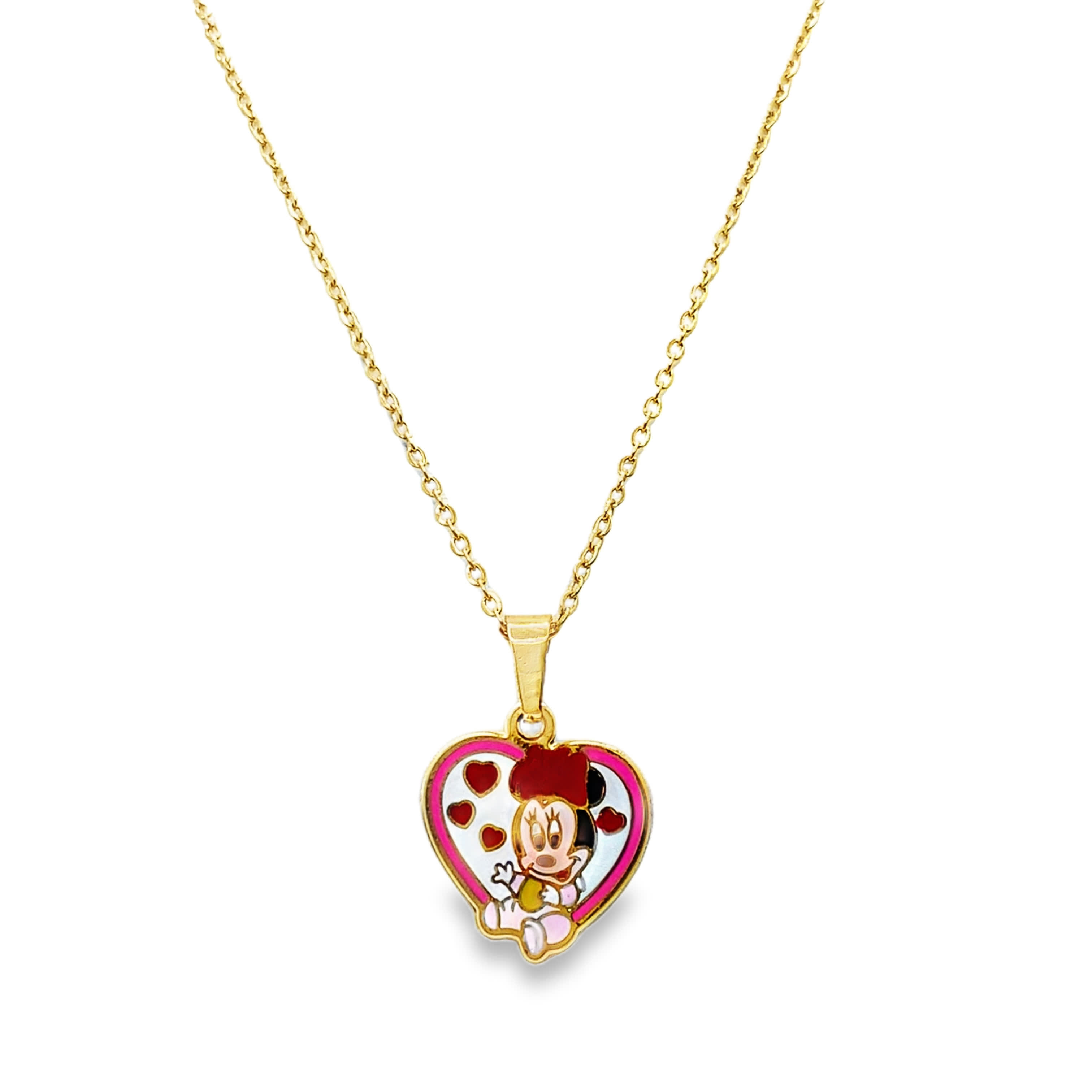 Fantazyjny naszyjnik z żółtego złota z uroczą zawieszką w kształcie rysunku