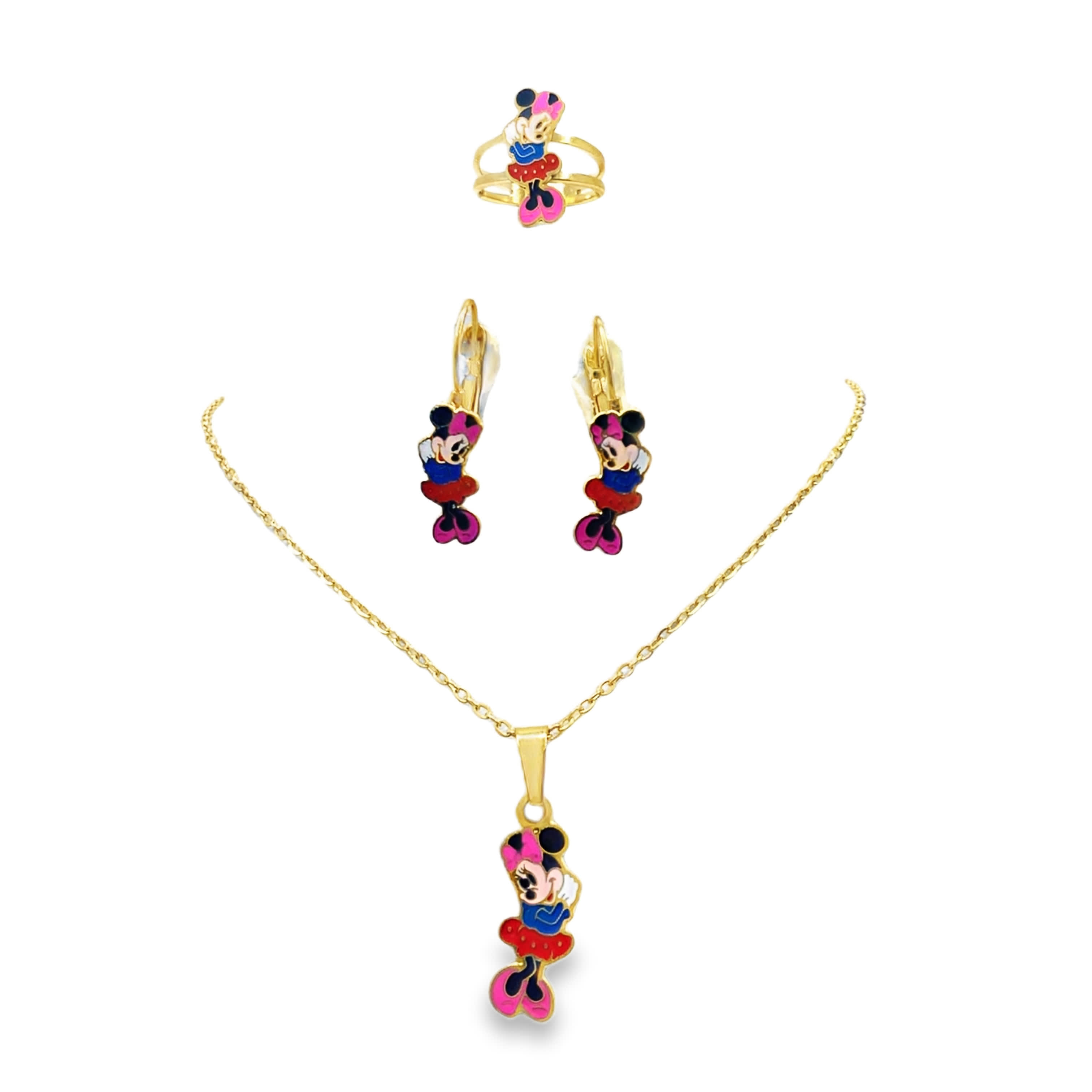 Naszyjnik z zawieszkami z żółtego złota o zabawnym wzorze