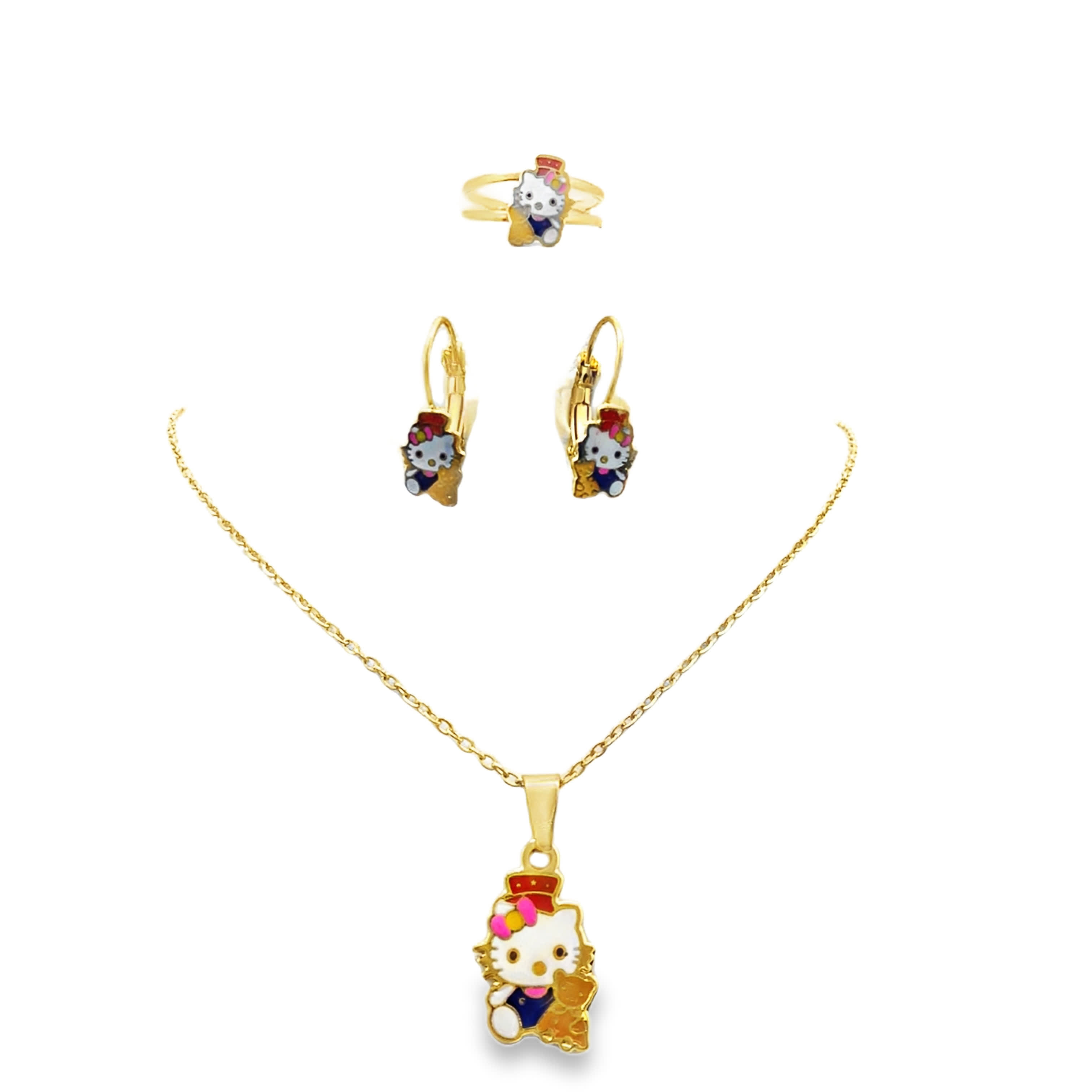 Naszyjnik z żółtego złota z zawieszką w kształcie postaci z kreskówek