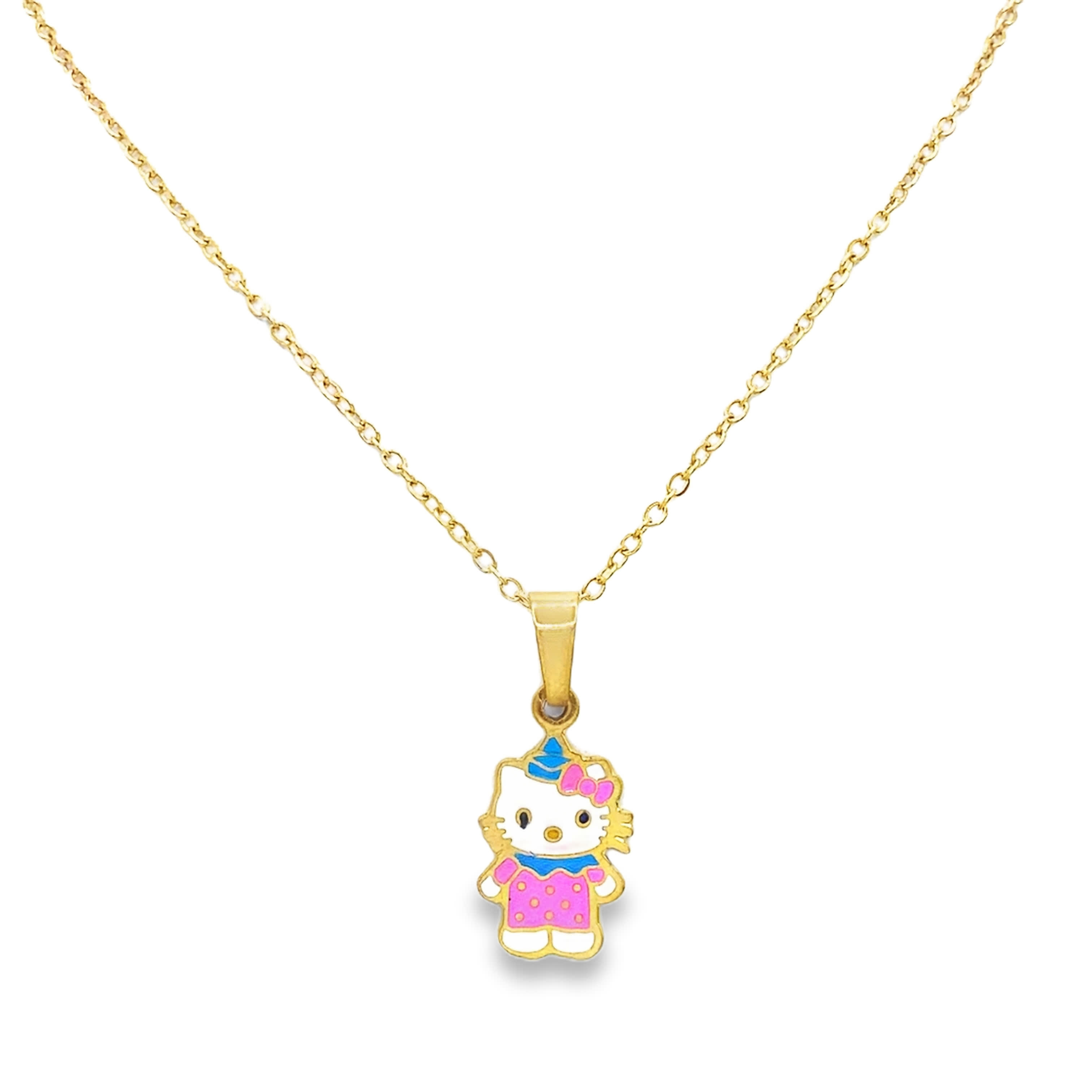 Fantazyjny naszyjnik z zawieszkami z żółtego złota