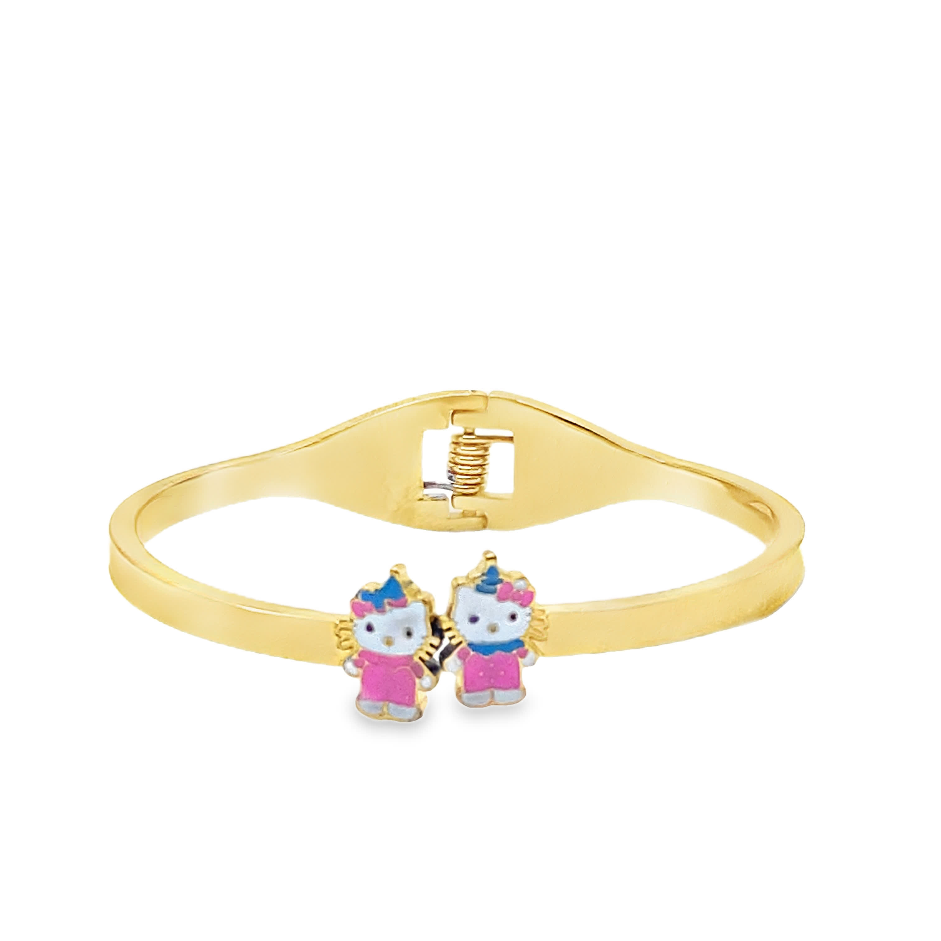 Bransoletka z żółtego złota z zawieszkami w kształcie kotka