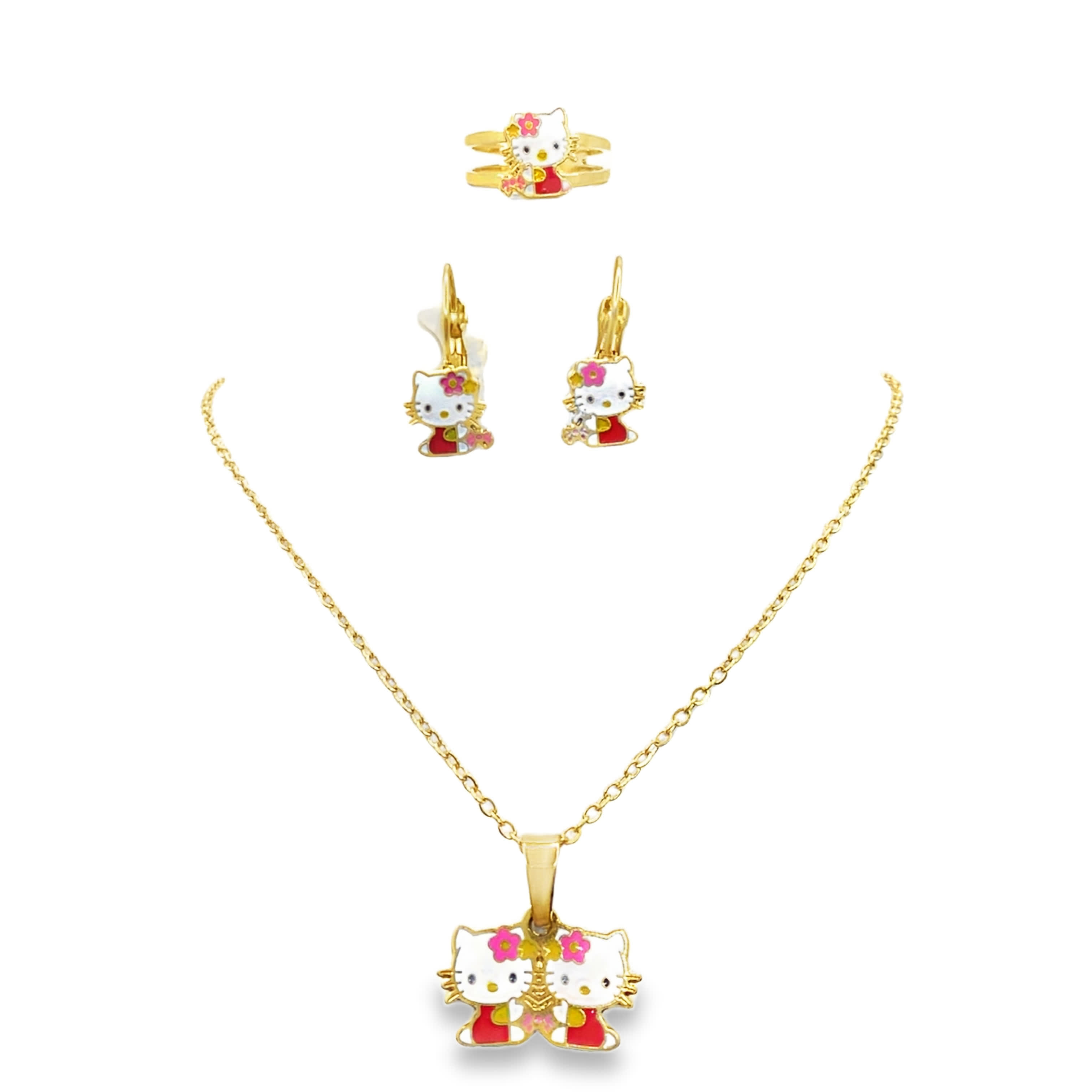 Naszyjnik z zawieszkami dla dzieci z żółtego złota