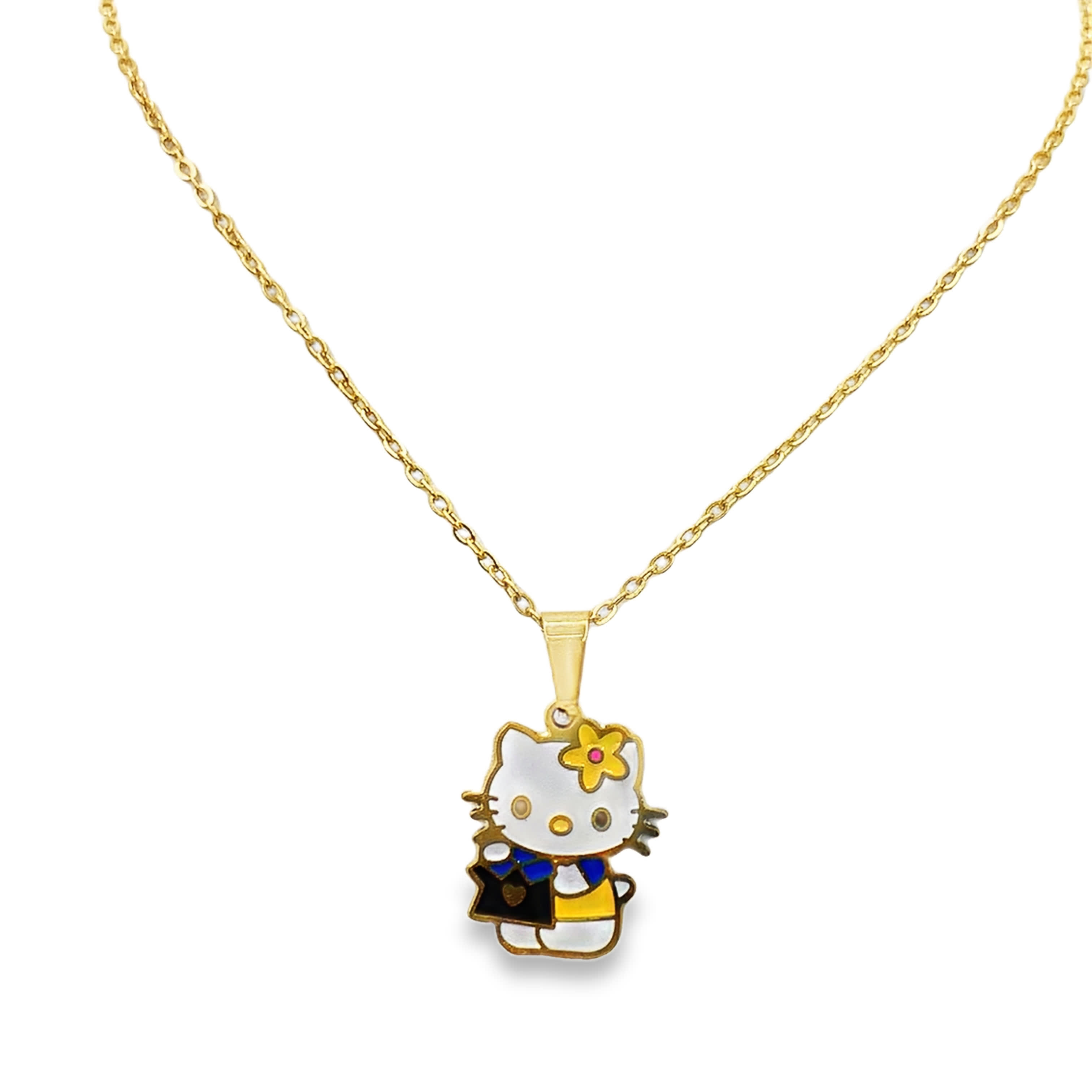 Naszyjnik z zawieszką Hello Kitty z żółtego złota
