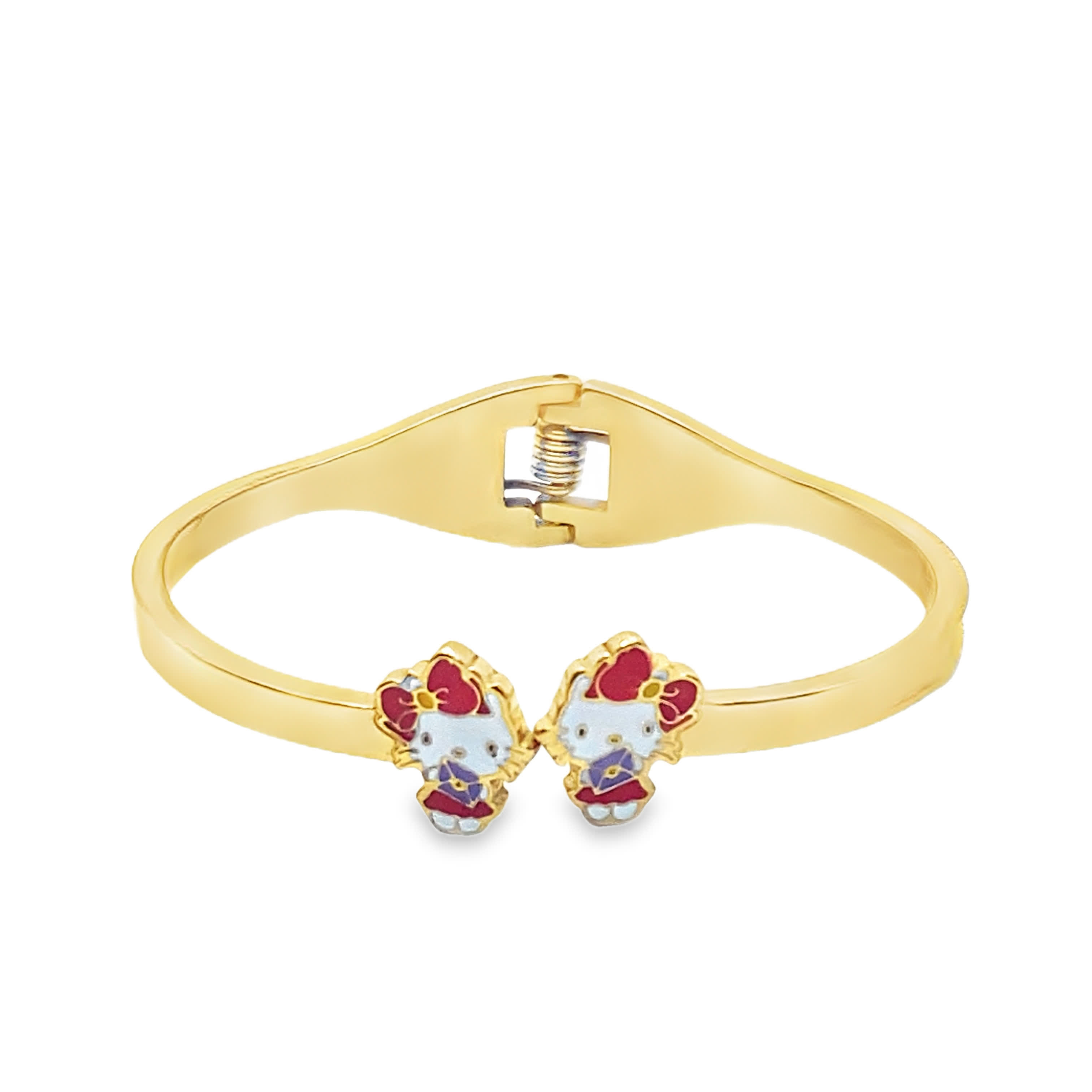 Fantazyjna bransoletka z żółtego złota inspirowana Hello Kitty