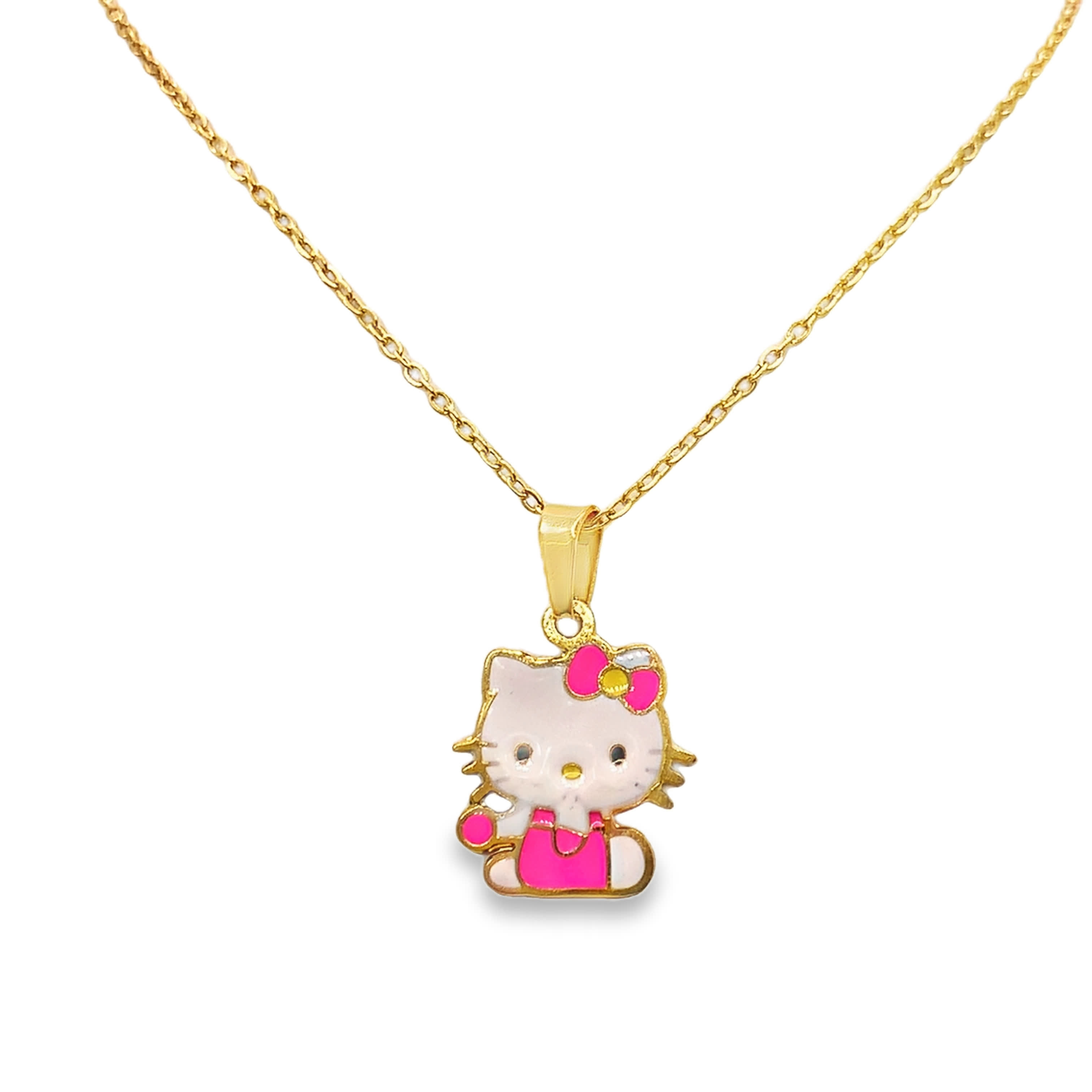 Naszyjnik z zawieszką Hello Kitty z żółtego złota