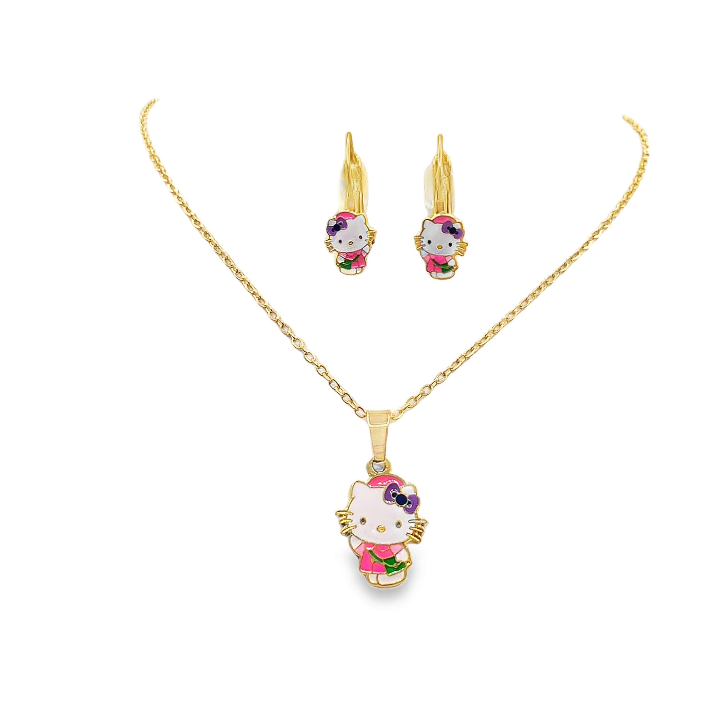 Naszyjnik z zabawną postacią w żółtym złocie