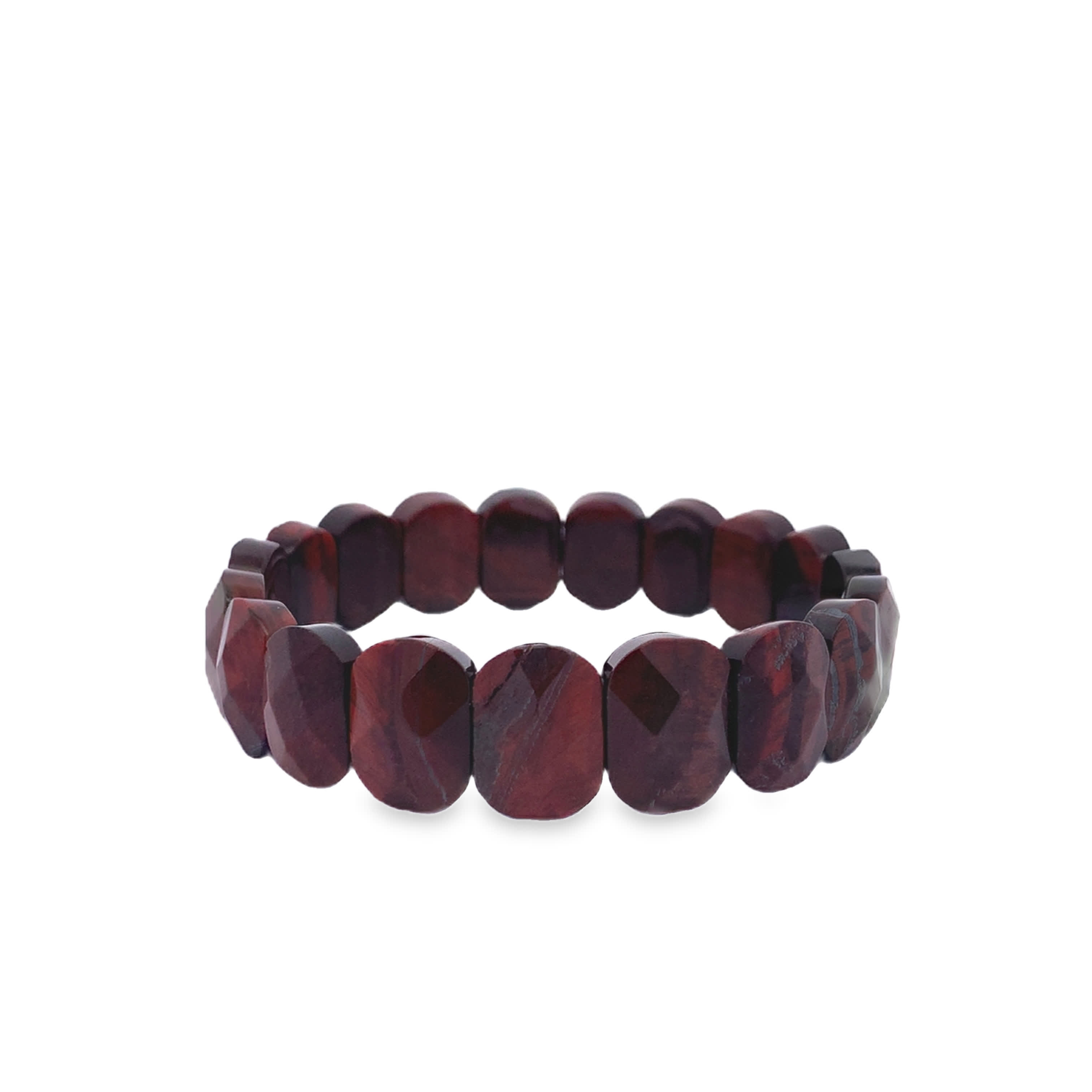 Ręcznie wykonana bransoletka koralikowa z czerwonym agatem kaboszonowym