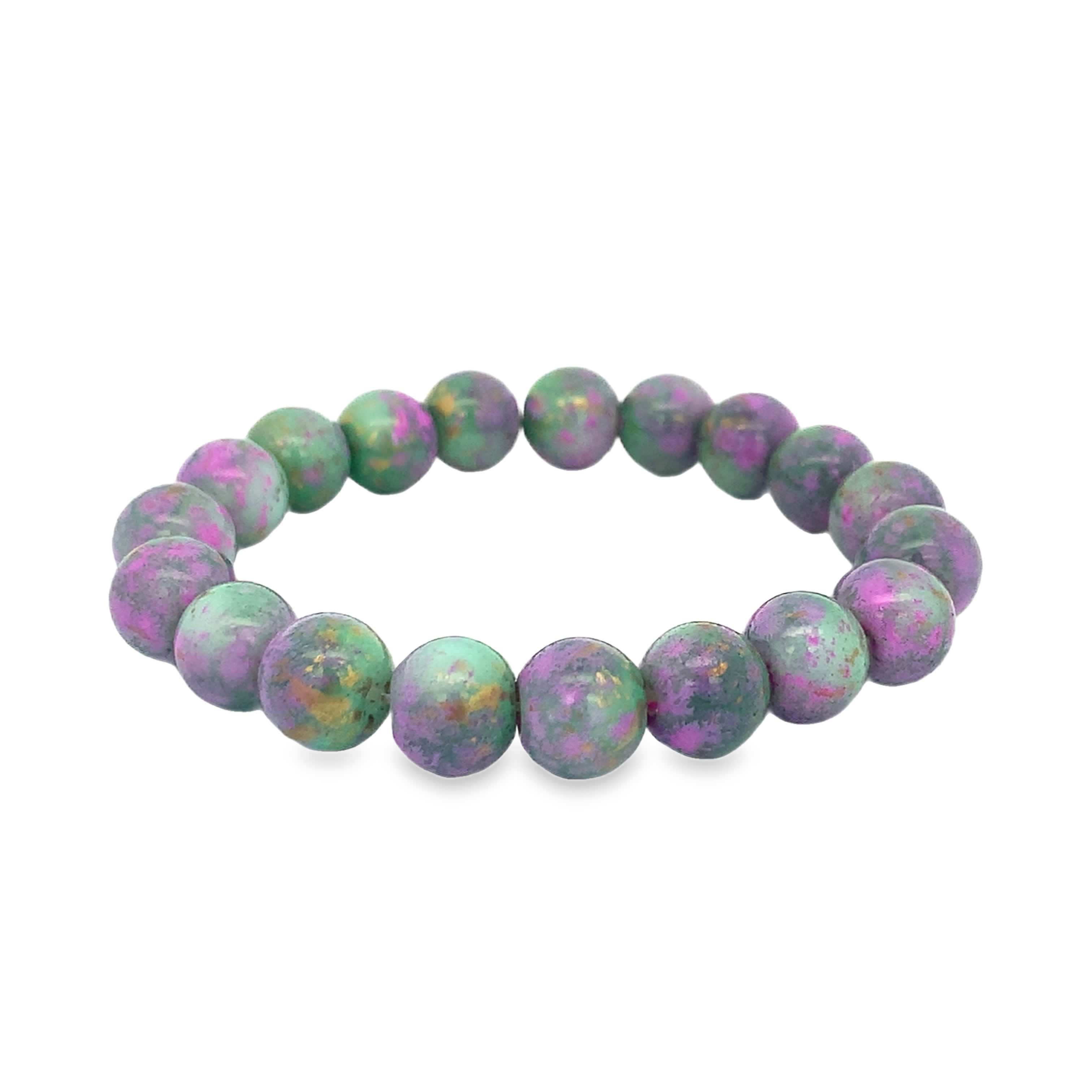 Bransoletka z okrągłych koralików agatowych