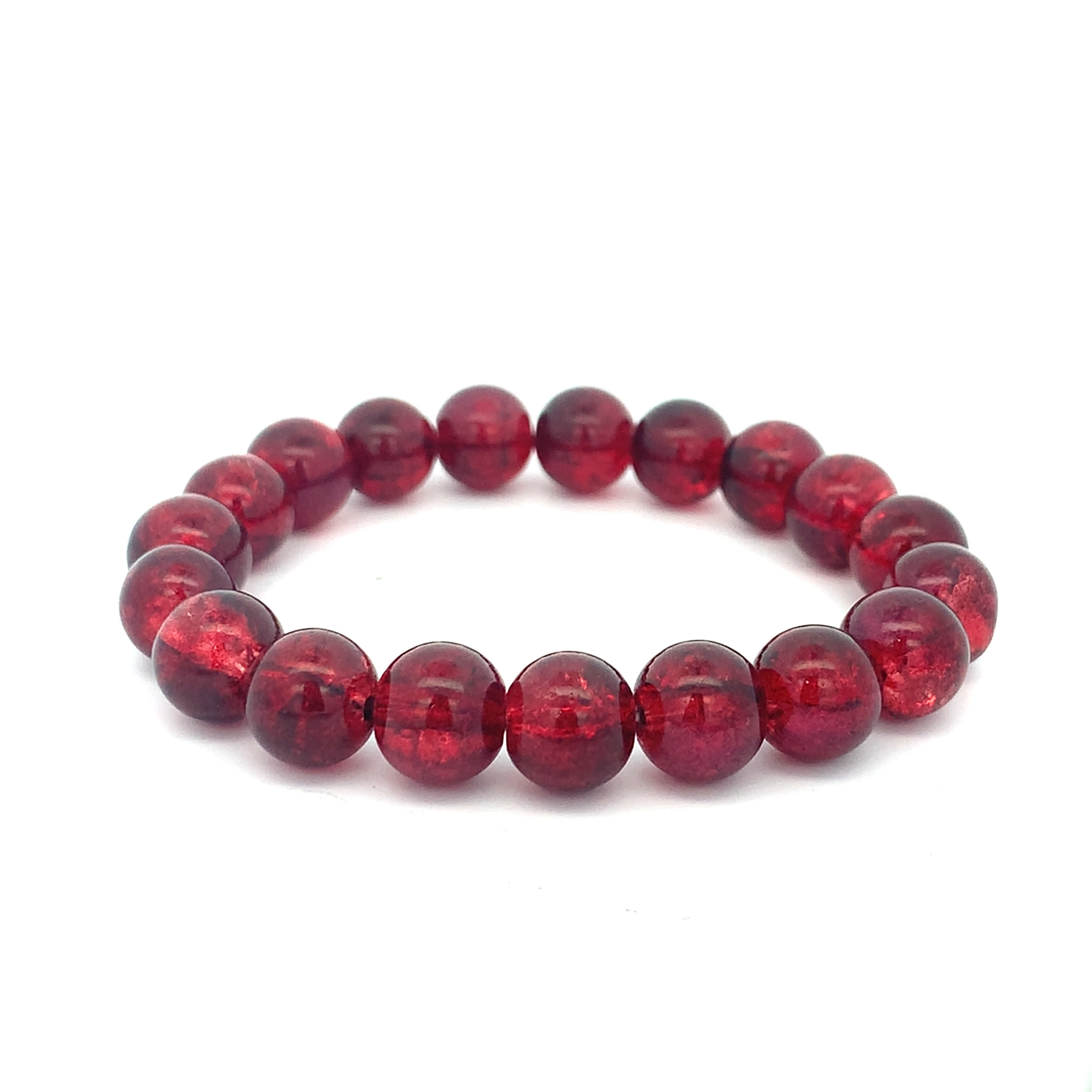 Elegancka bransoletka z koralików z czerwonego bursztynu