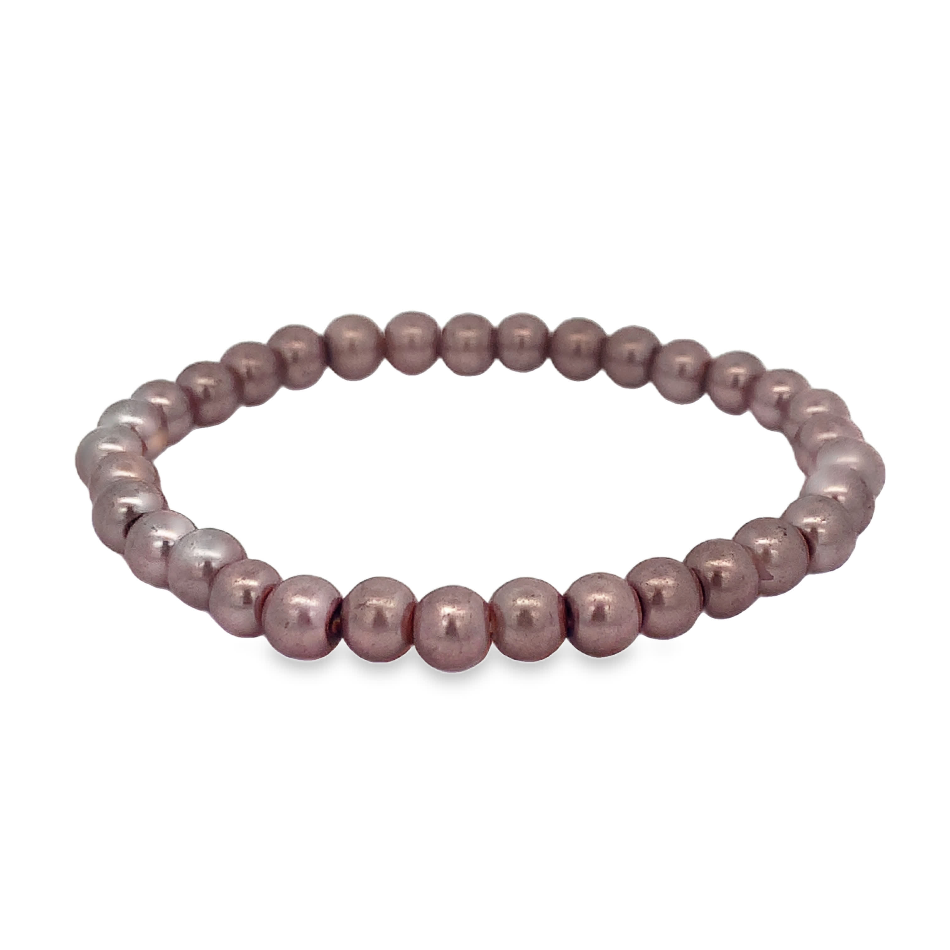 Bransoletka z fioletowych pereł z eleganckimi okrągłymi koralikami