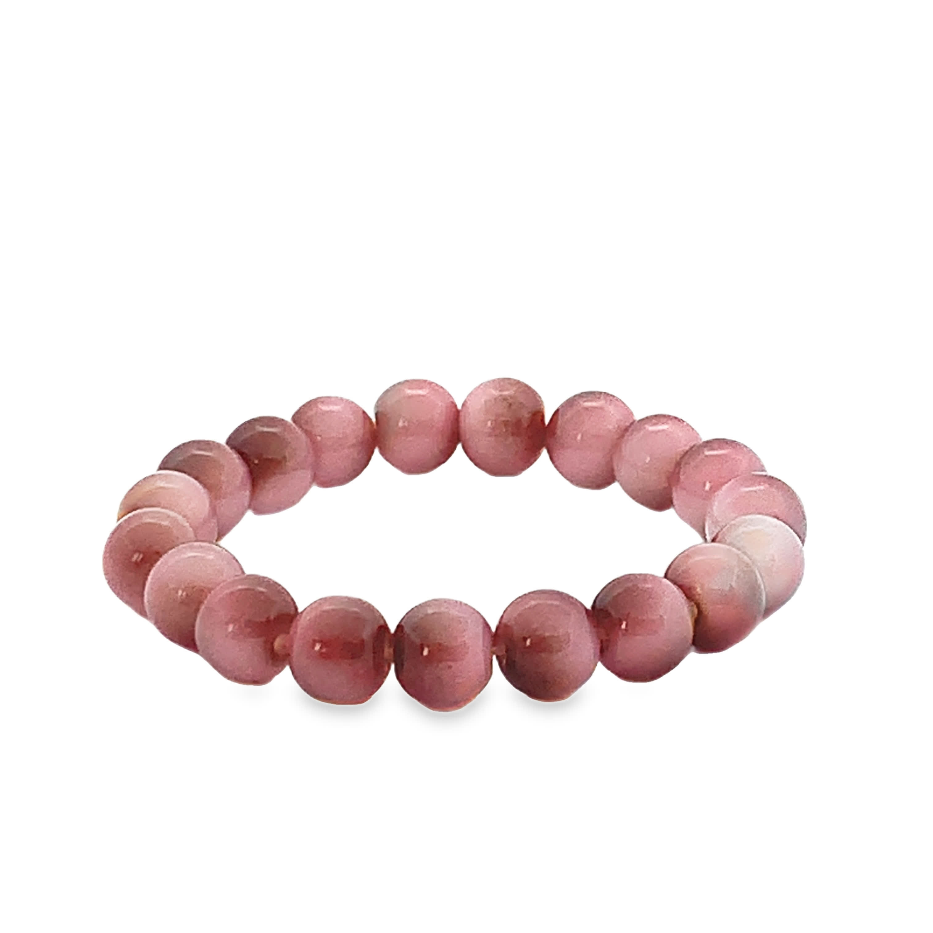 Bransoletka z koralików z różowego kwarcu w kolorze czerwonofioletowym