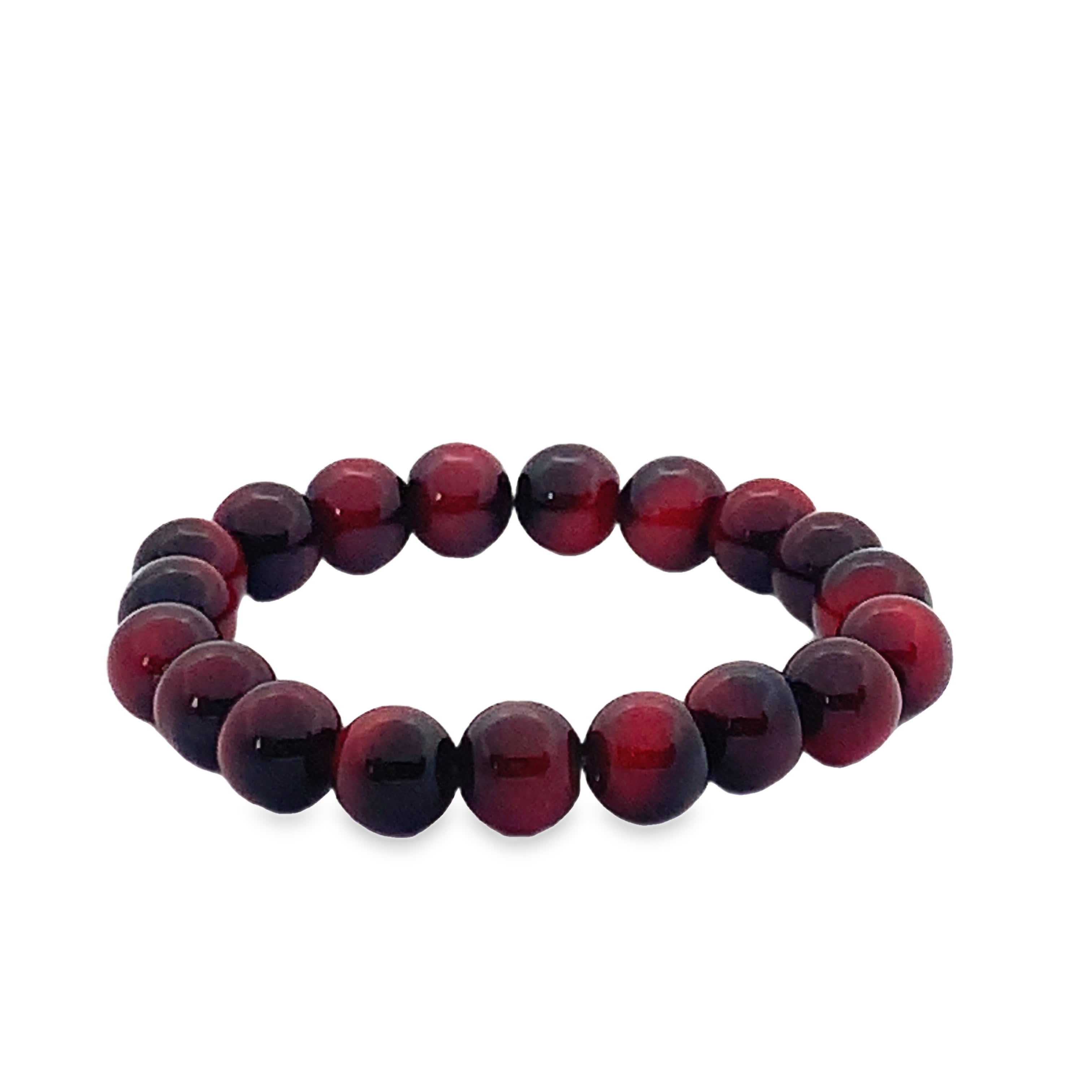Bransoletka z koralików z czerwonofioletowego agatu