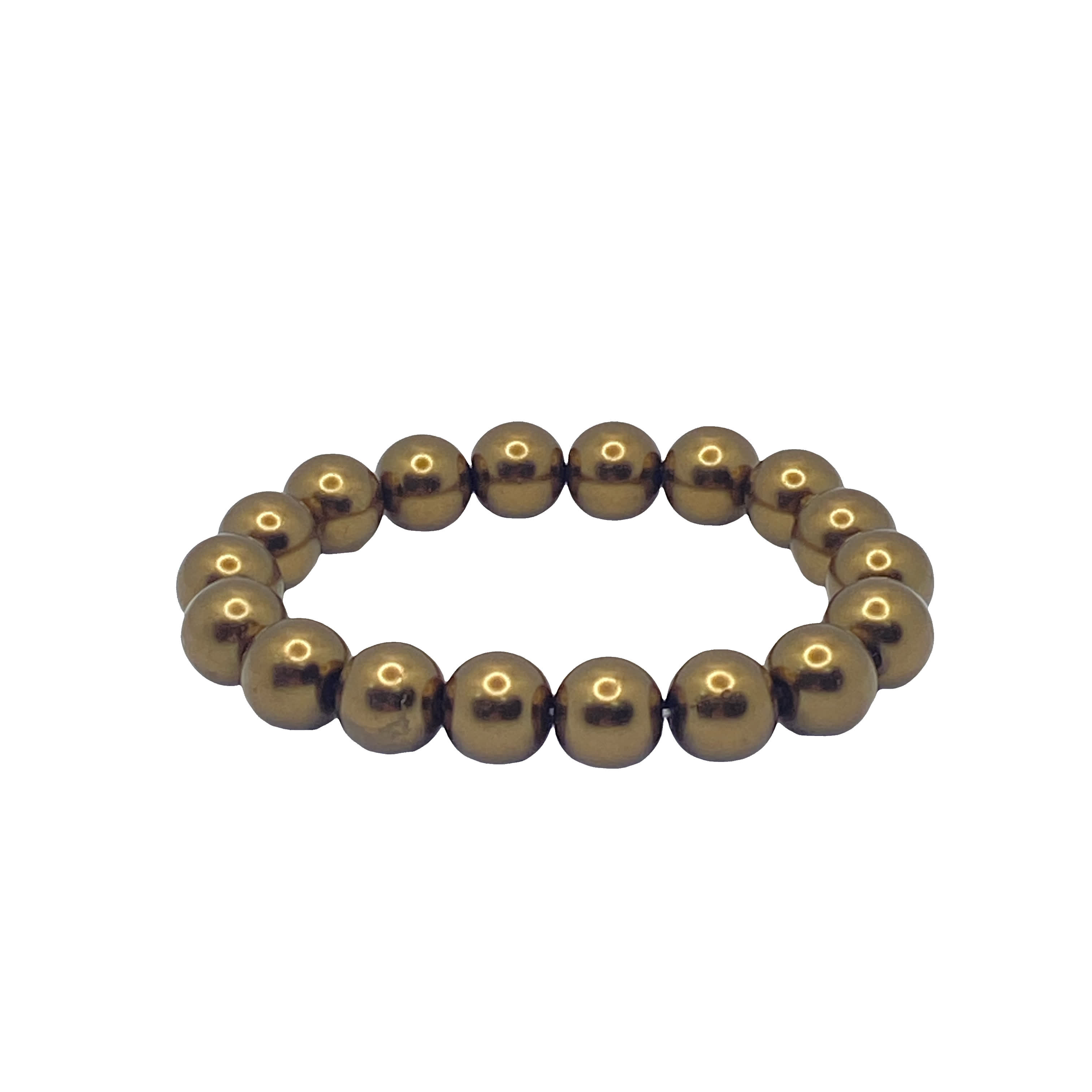 Żółtopomarańczowa bransoletka z koralików perłowych