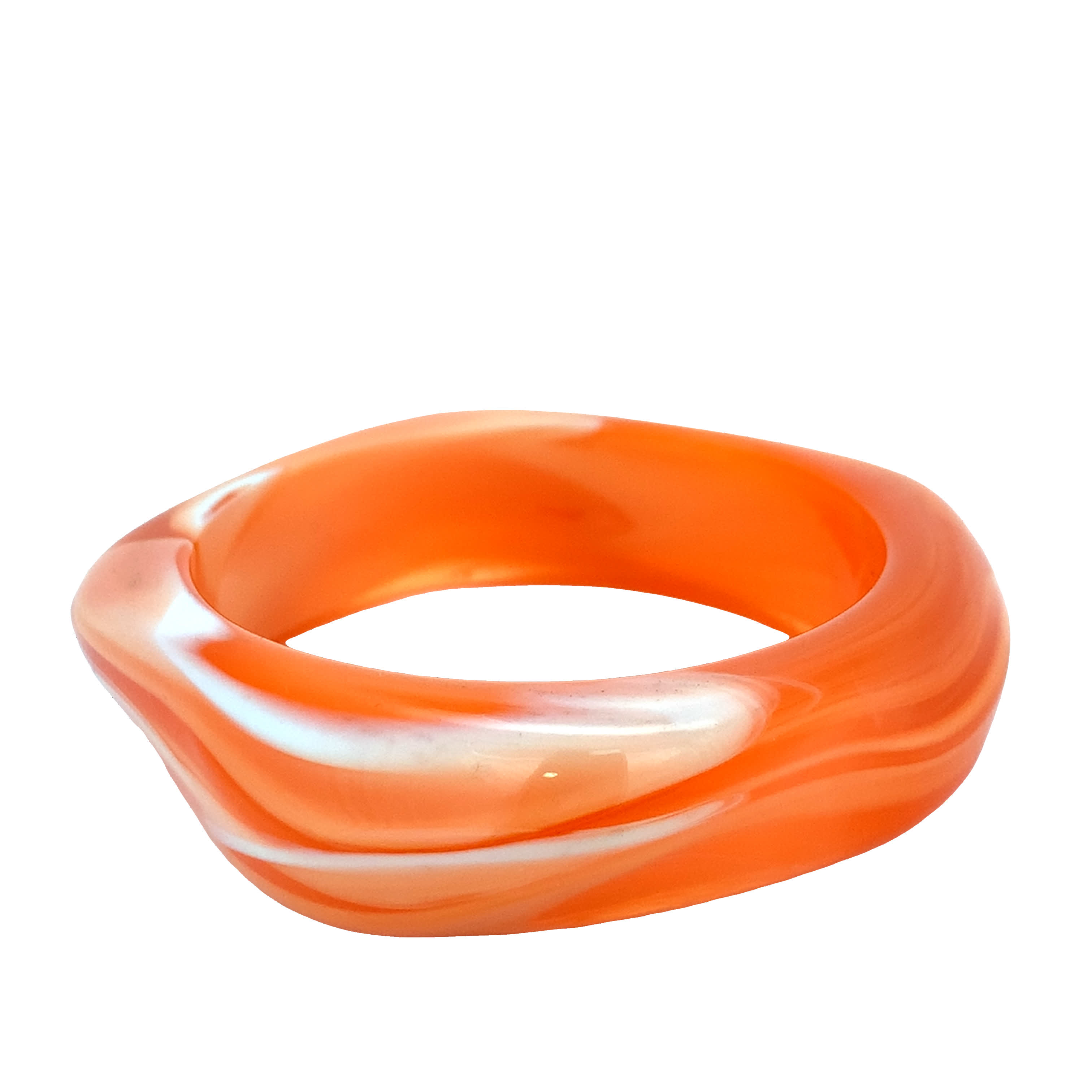 Bransoletka z pomarańczowego agatu bez metalu