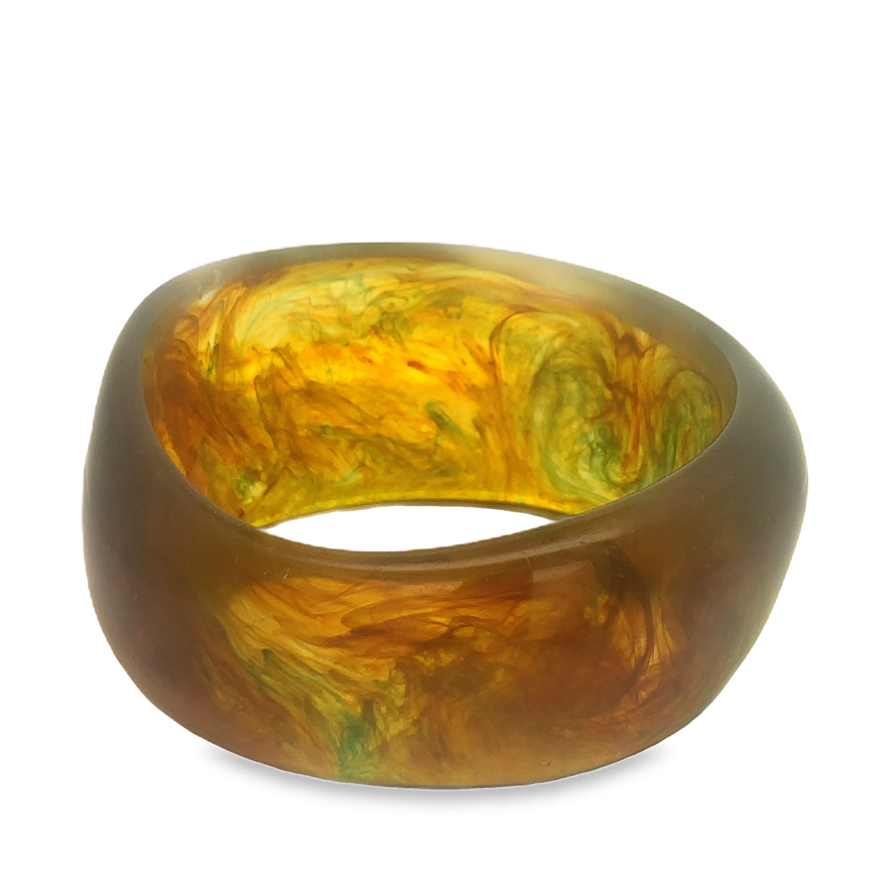 Bransoletka wykonana ręcznie bez metalu w odcieniach żółtego metalu