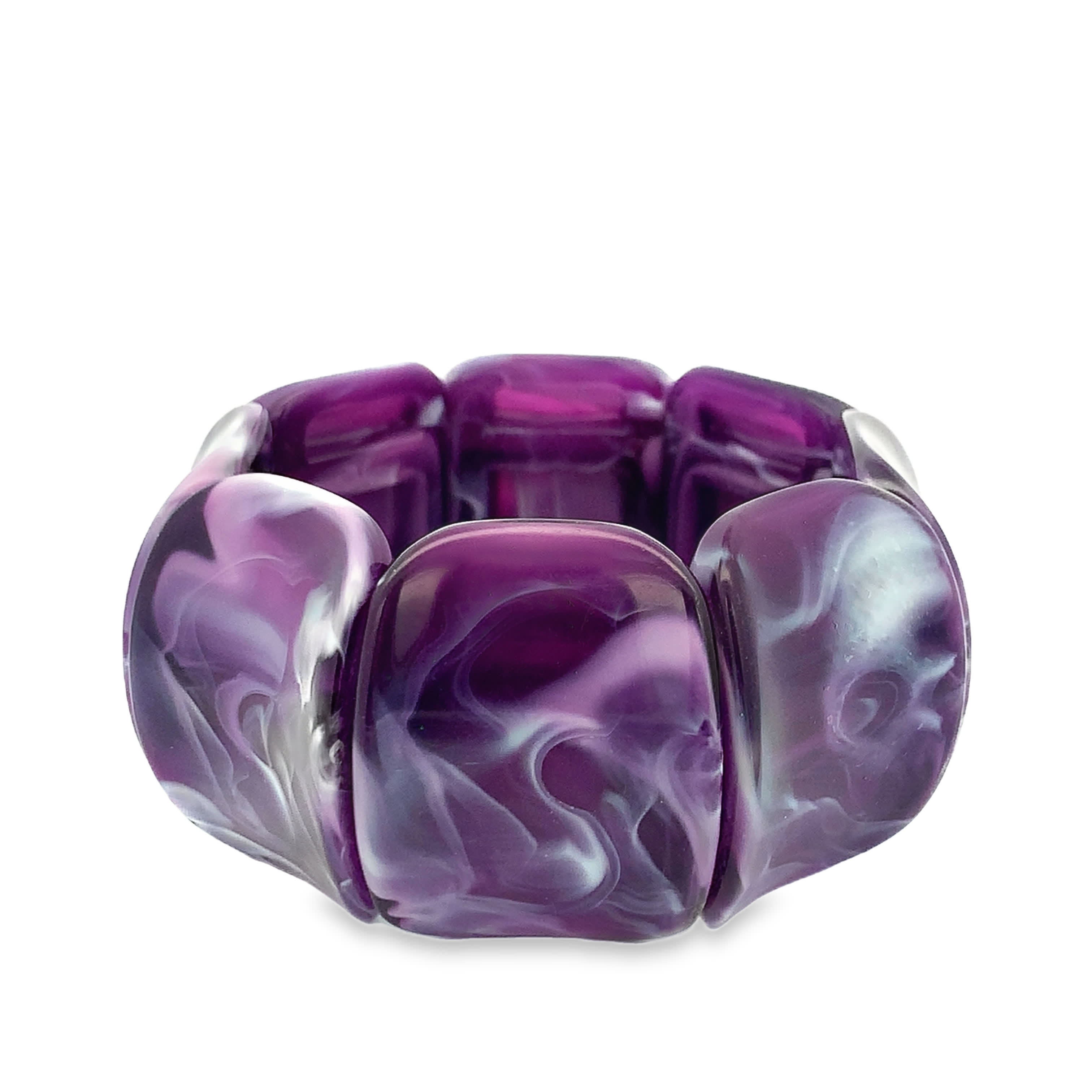 Fioletowa bransoletka z koralikami