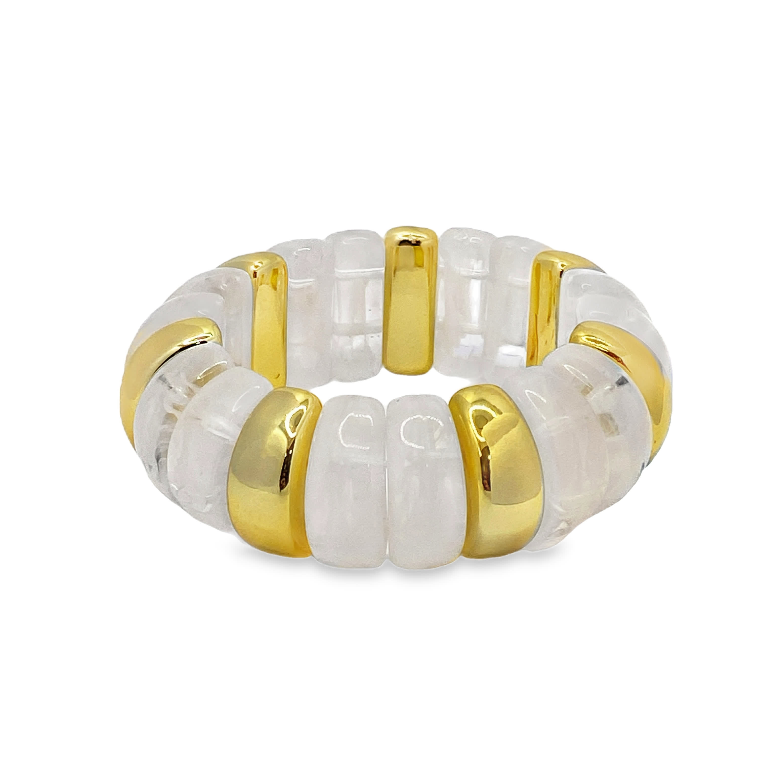 Bransoletka z koralików kwarcowych z akcentami