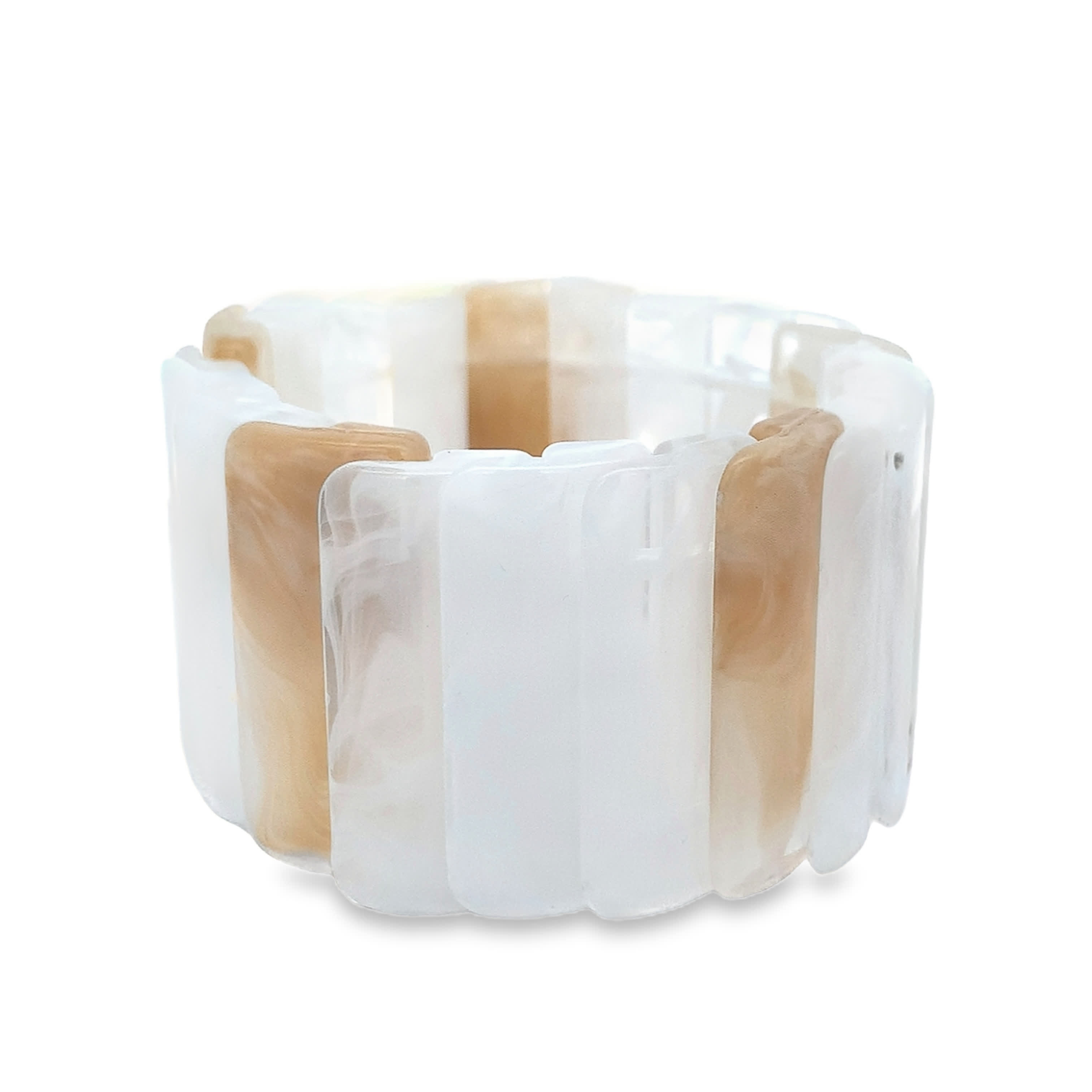 Bransoletka z kryształkami i żółtopomarańczowym szlifem kaboszonowym