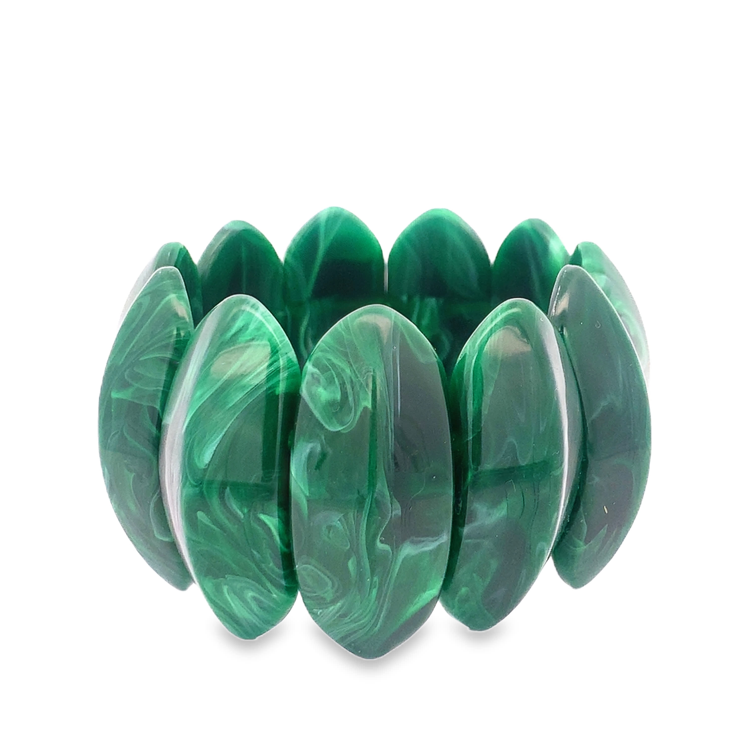 Bransoletka z koralików malachitowych: naturalna elegancja w szlifie kaboszonowym