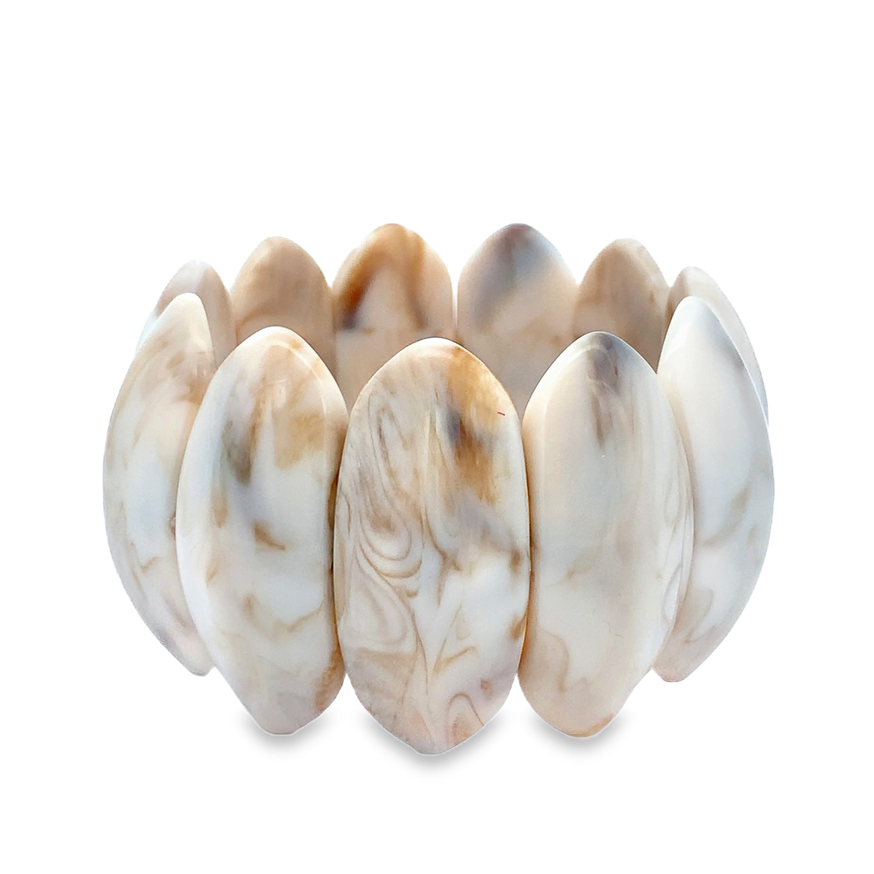 Bransoletka z koralików agatowych w kształcie kaboszonu