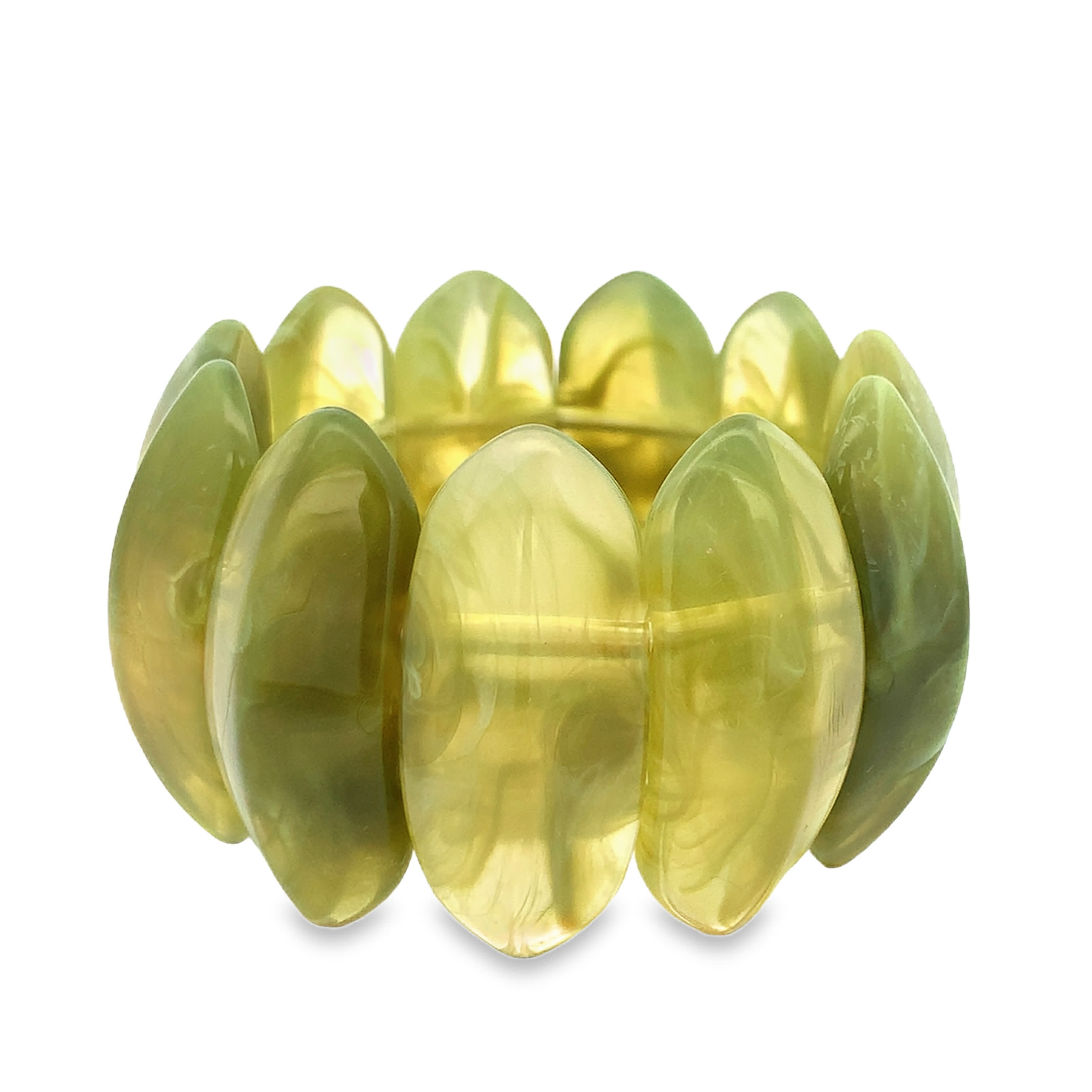 Bransoletka z koralików z jadeitu w kolorze żółto-zielonym