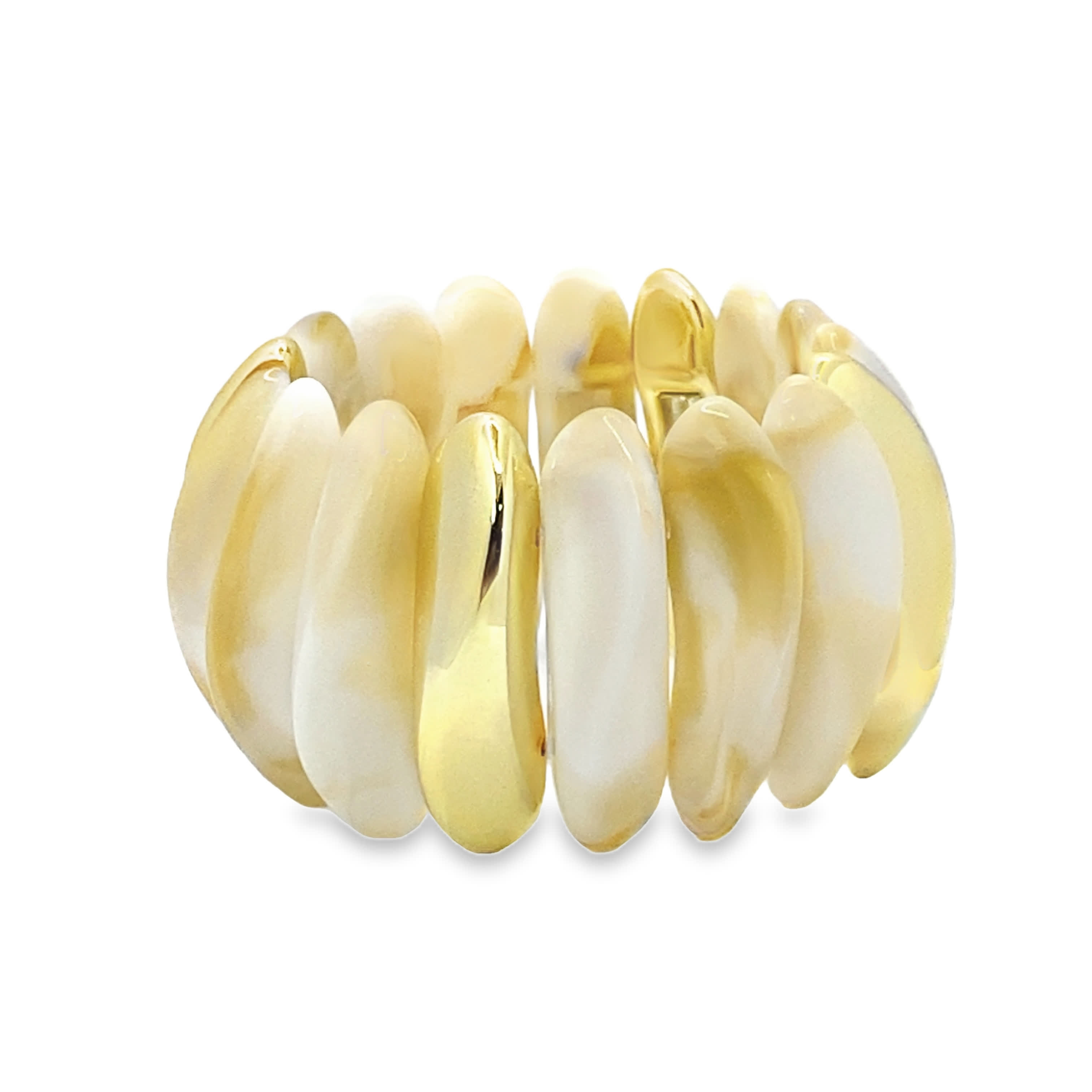 Nowoczesna, rozciągliwa bransoletka z koralikami i akcentami