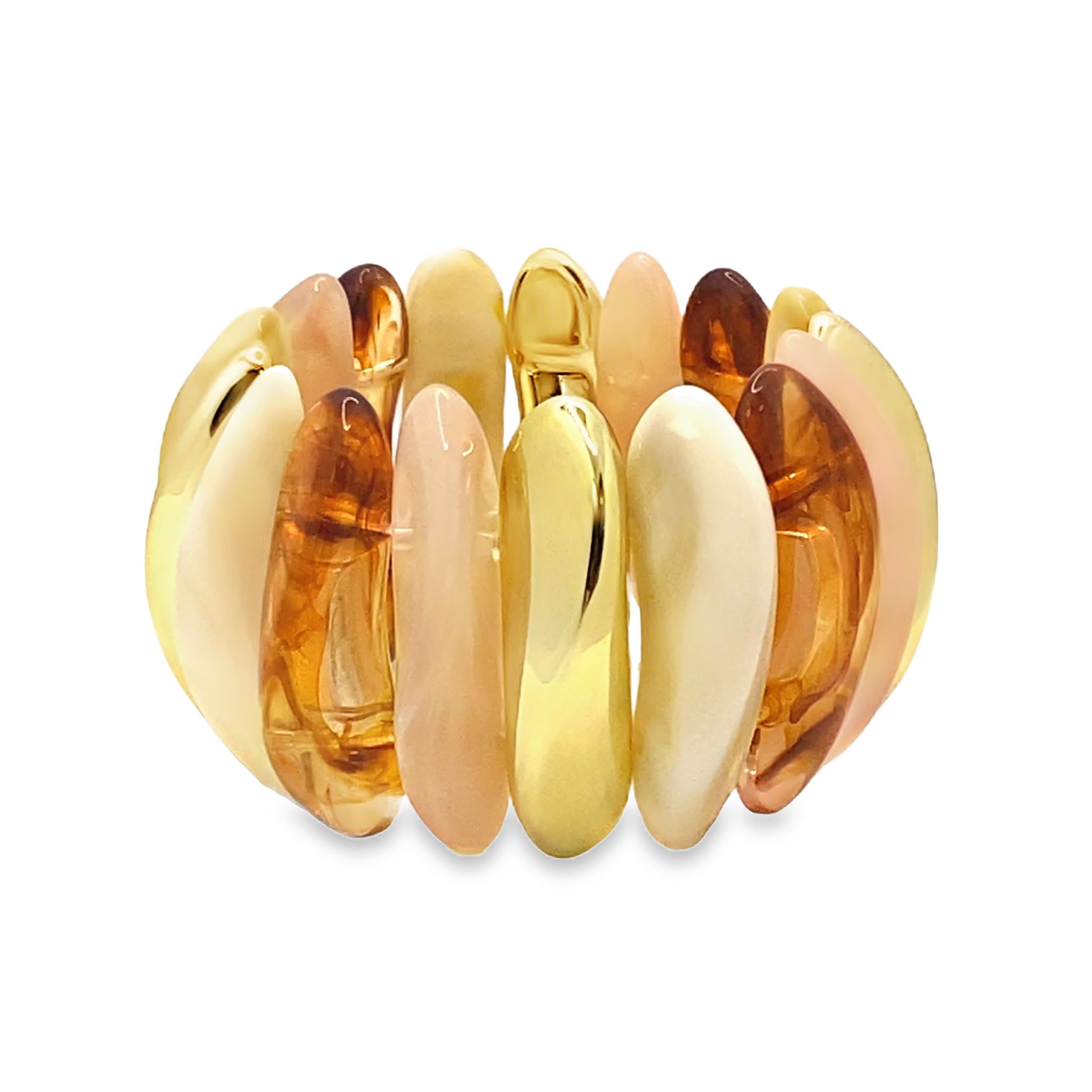 Elegancka bransoletka z koralików w kolorze złocistym i pastelowych odcieniach