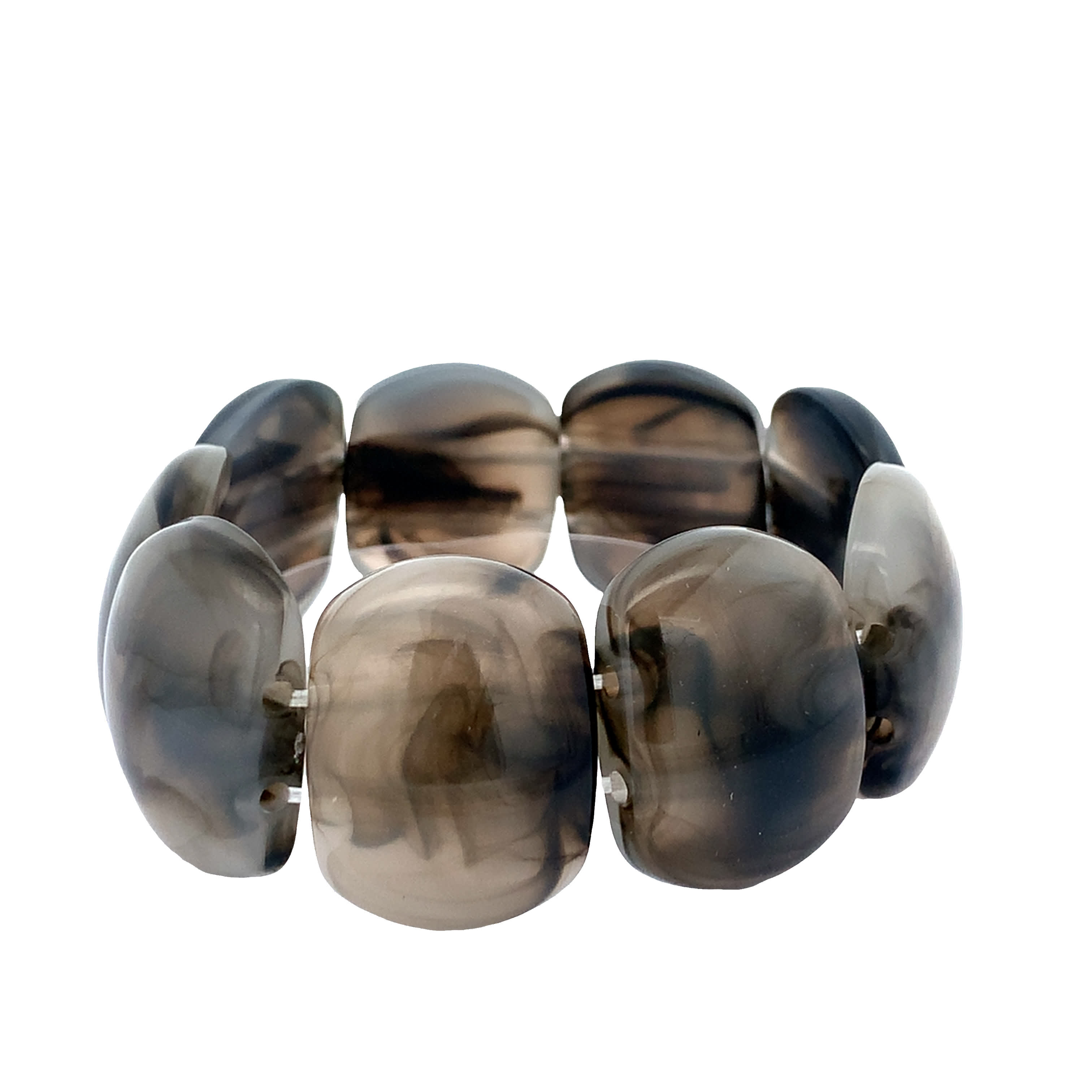 Elastyczna bransoletka z okrągłymi kaboszonami z agatu