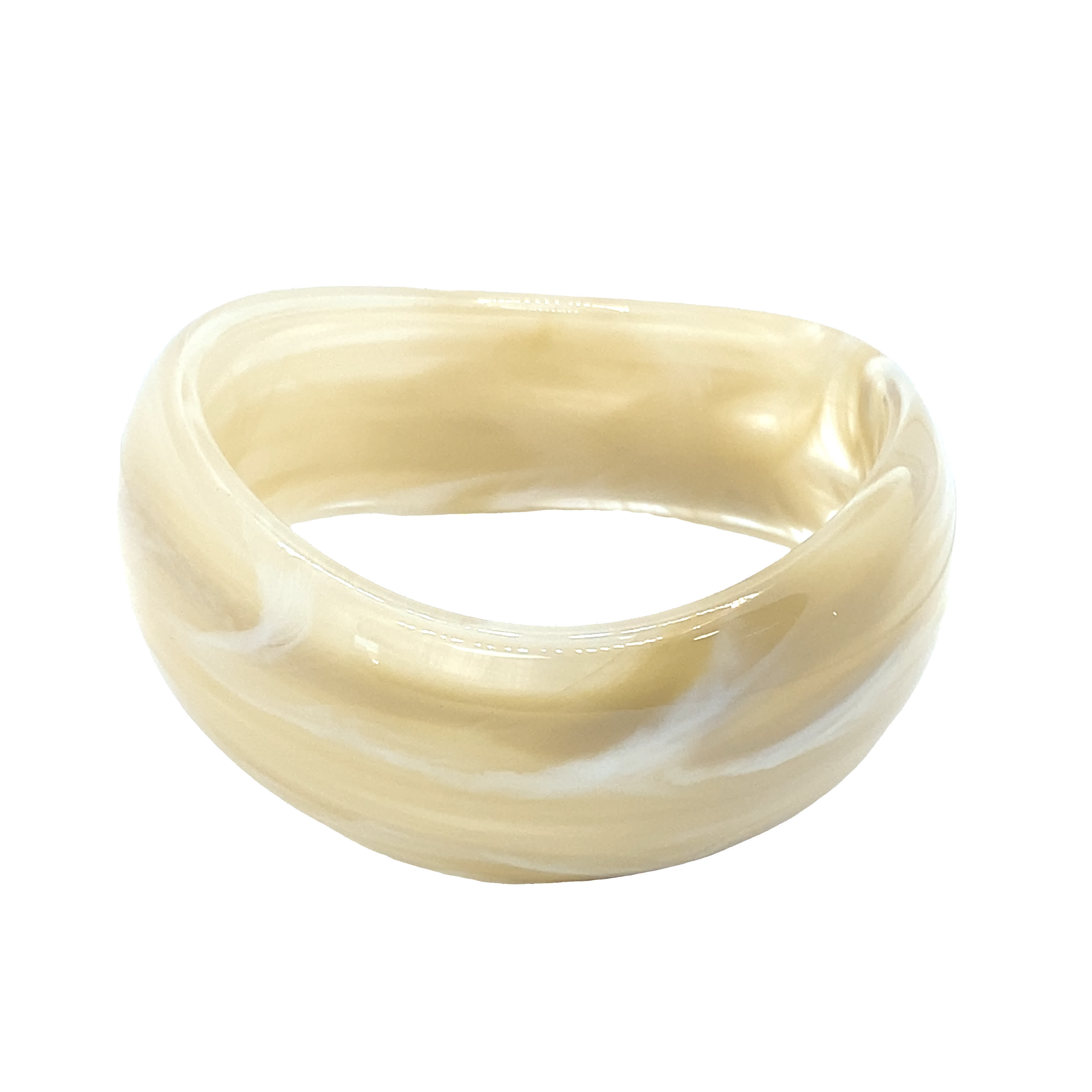 Nowoczesna kremowo-złota bransoletka bez metalu