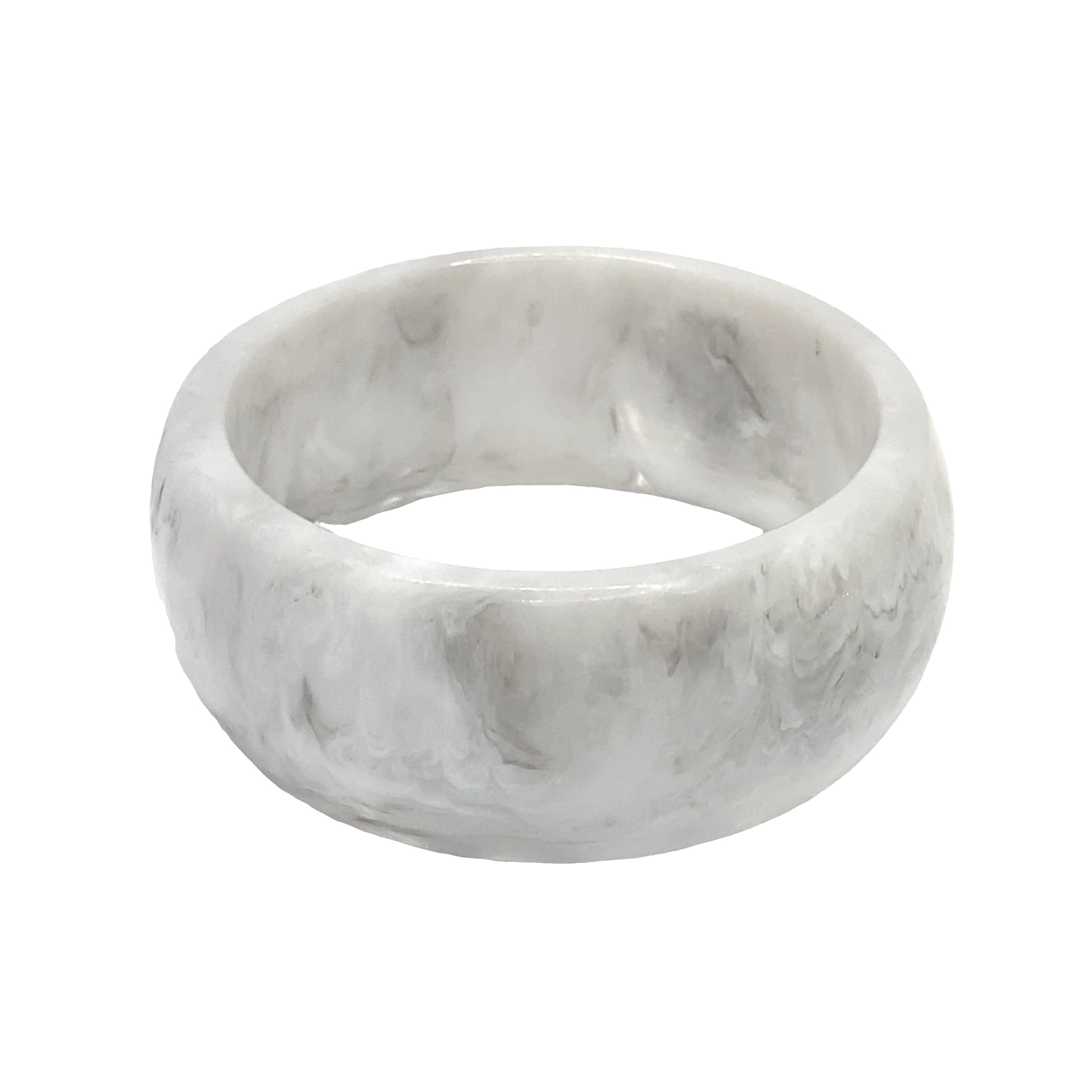 Elegancka, niemetalowa, biała bransoletka typu Swirl