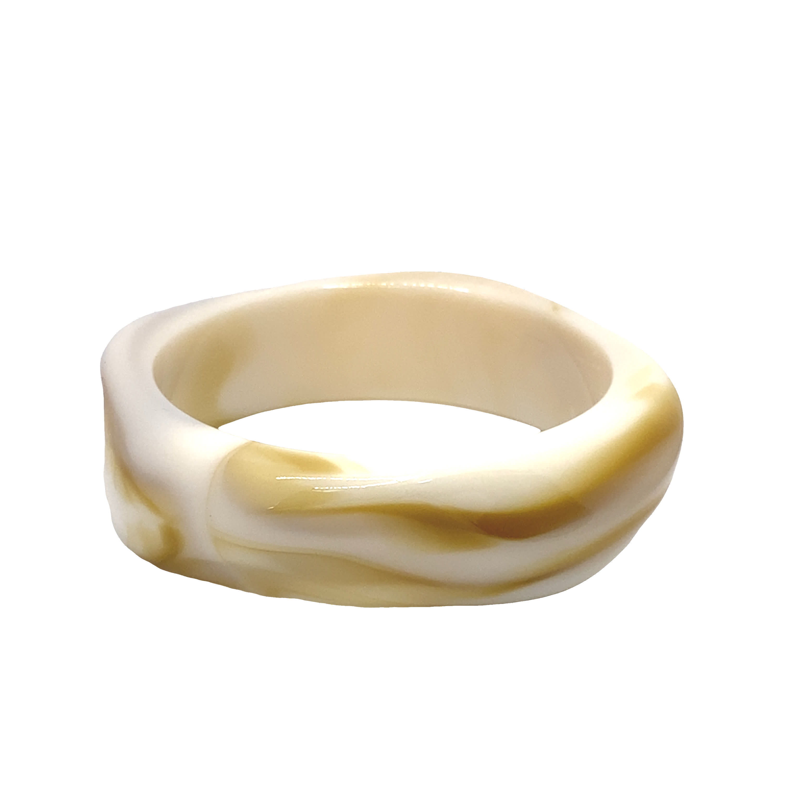 Elegancka bransoletka typu bangle z wirującymi krawędziami, bez metalu