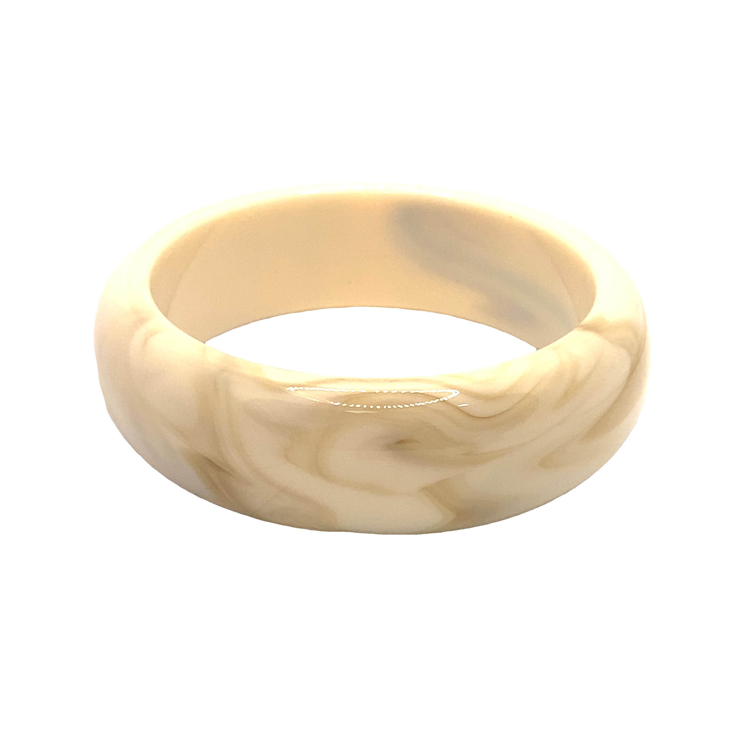 Bransoletka typu bangle w kolorze kremowo-beżowym, bez metalu