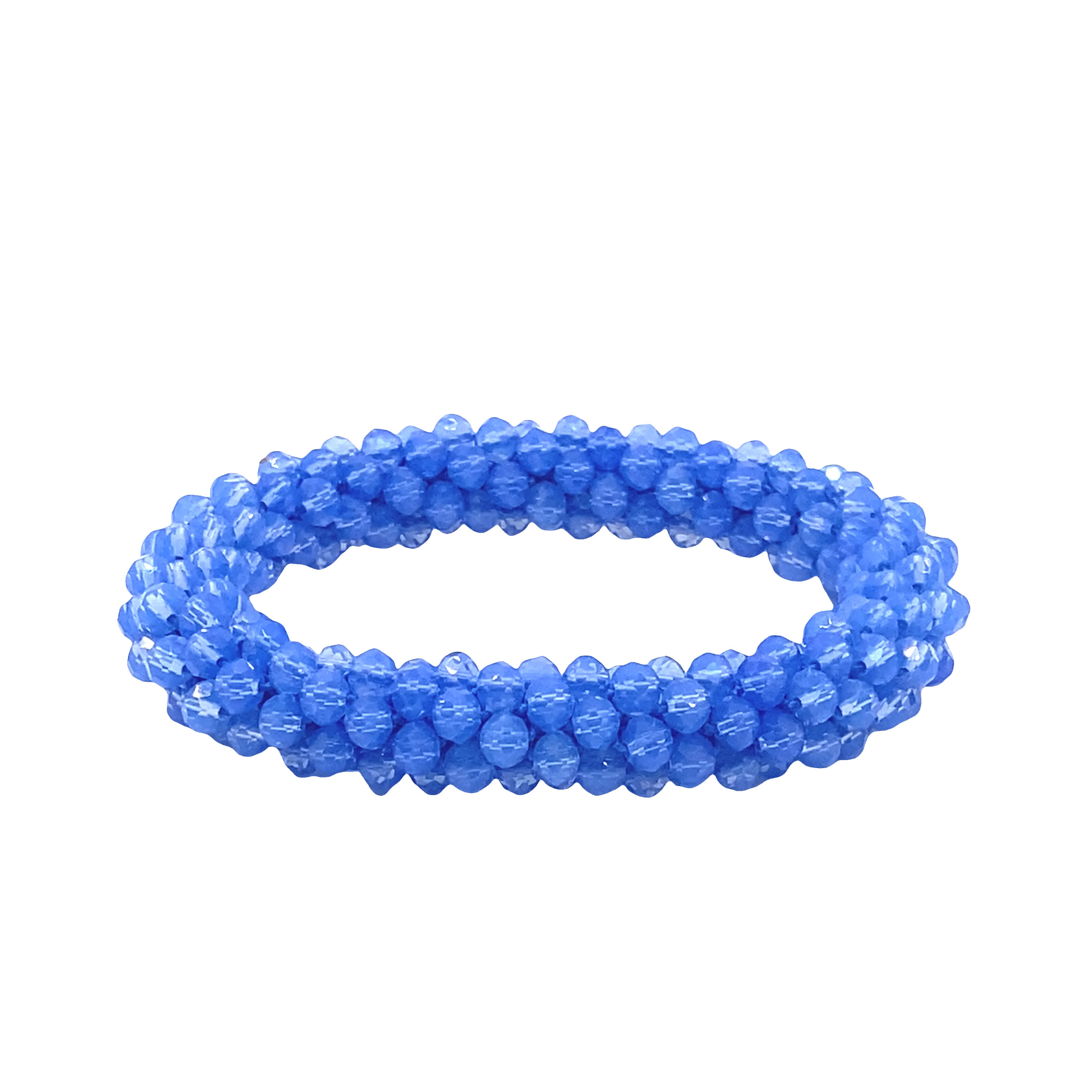 Bransoletka z koralików kryształowych w kolorze niebieskim