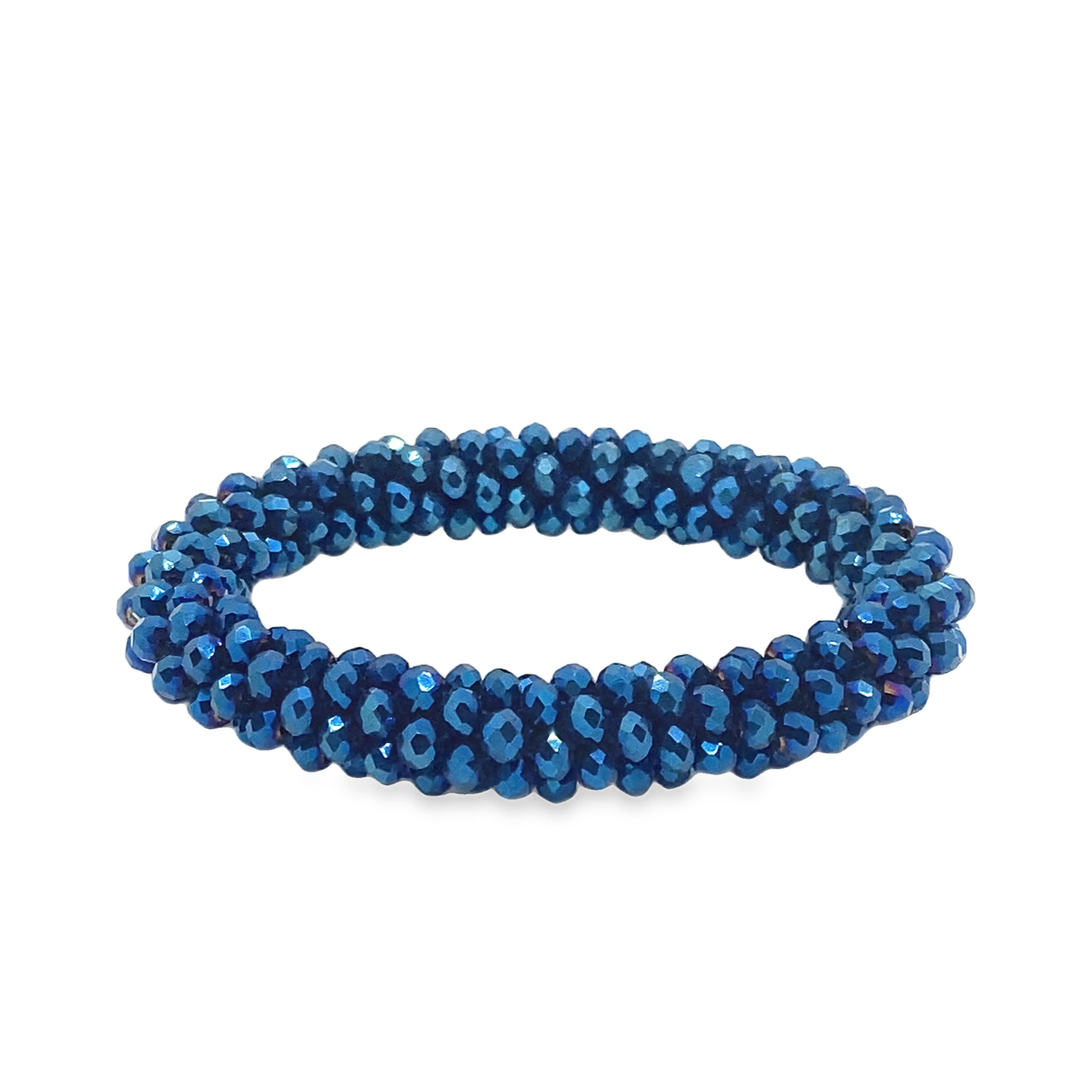 Elegancka bransoletka z niebieskich kryształków