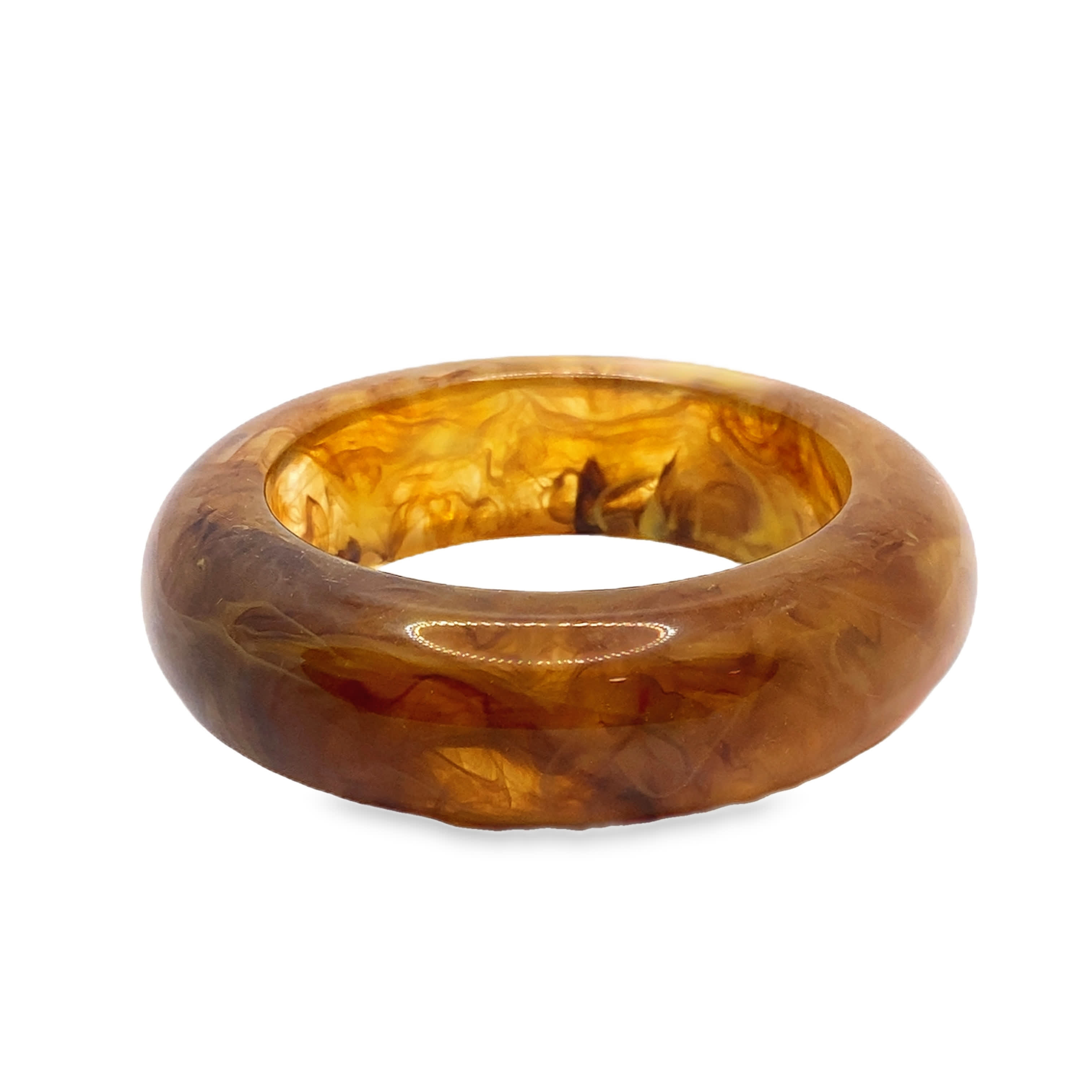 Elegancka Bransoletka Bez Metalu w Kolorze Bursztynu