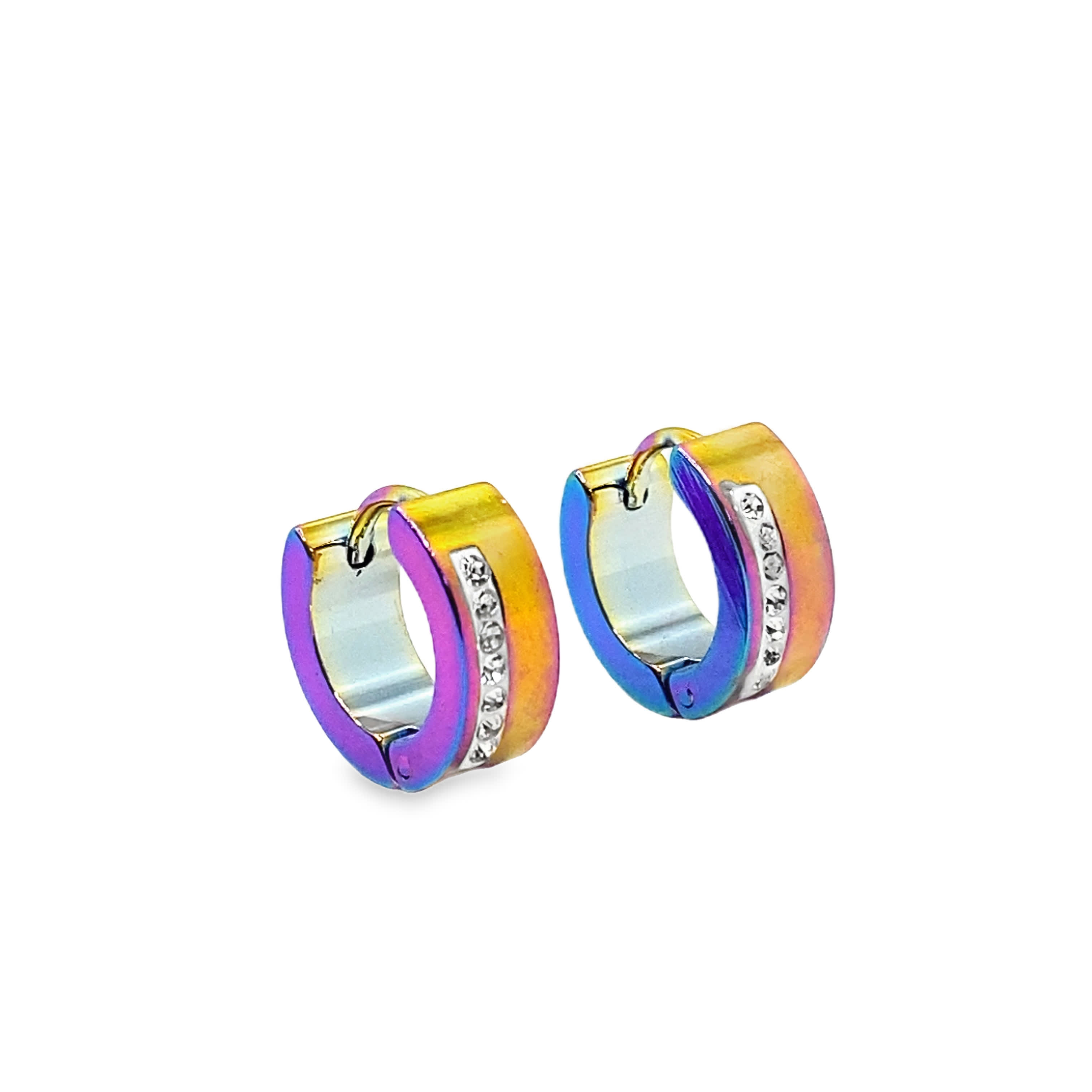 Nowoczesne kolczyki kółka z okrągłymi diamentami