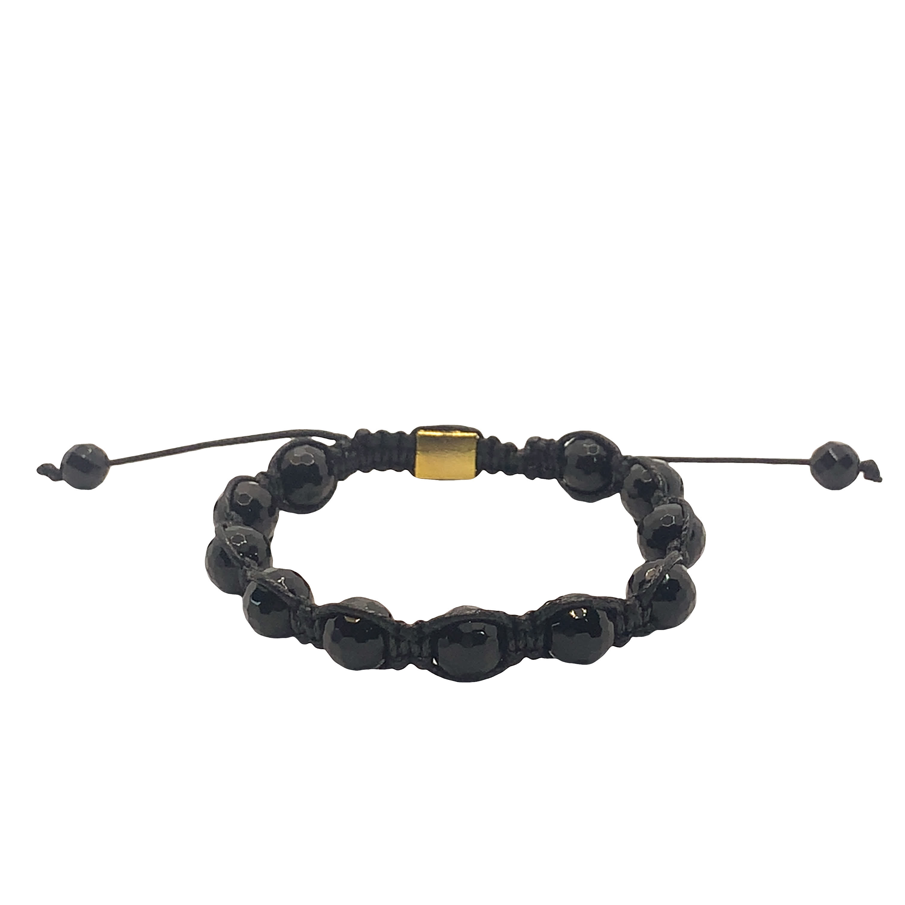 Bransoletka z koralików z onyksem i detalem
