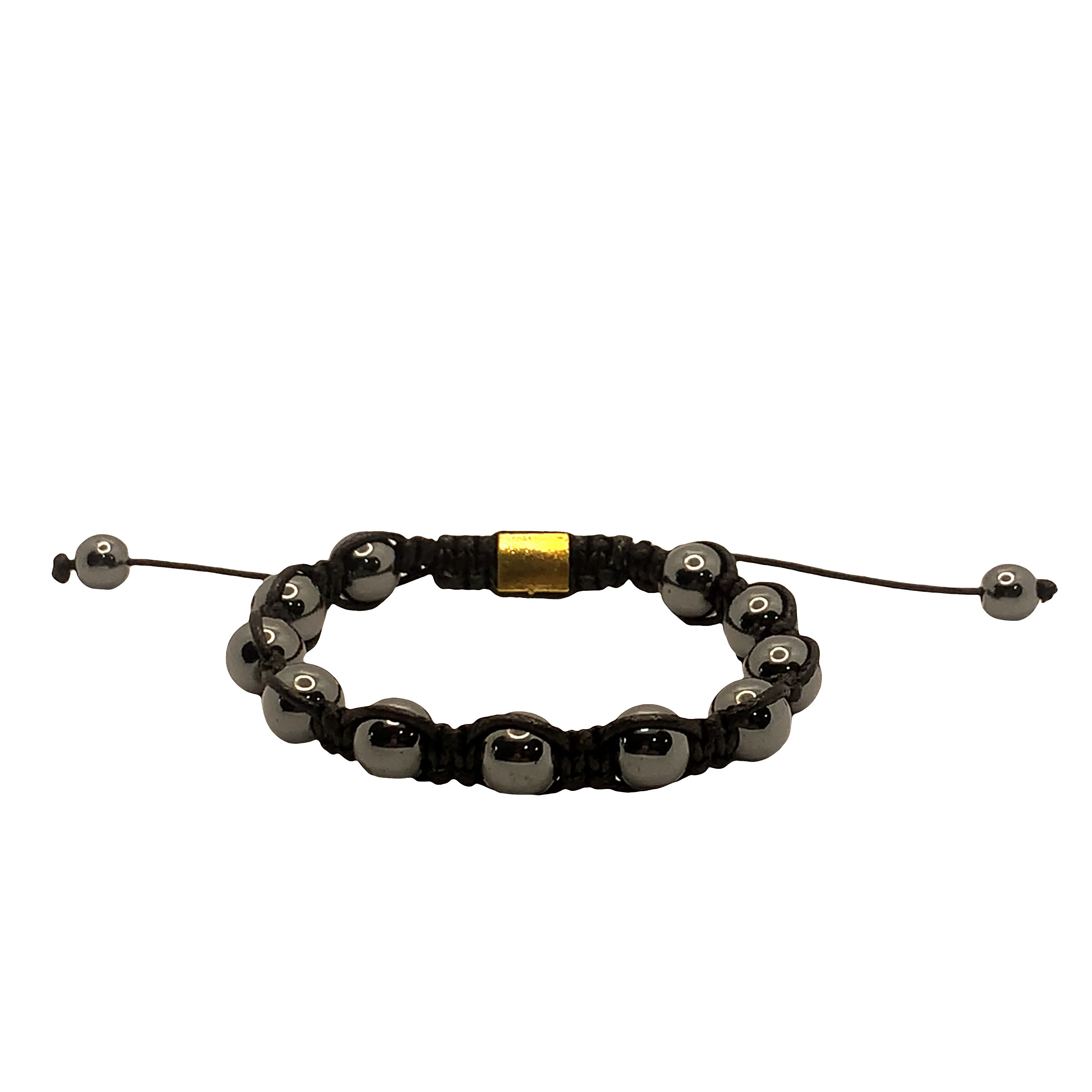 Ręcznie wykonana regulowana bransoletka z koralików z metalowymi akcentami
