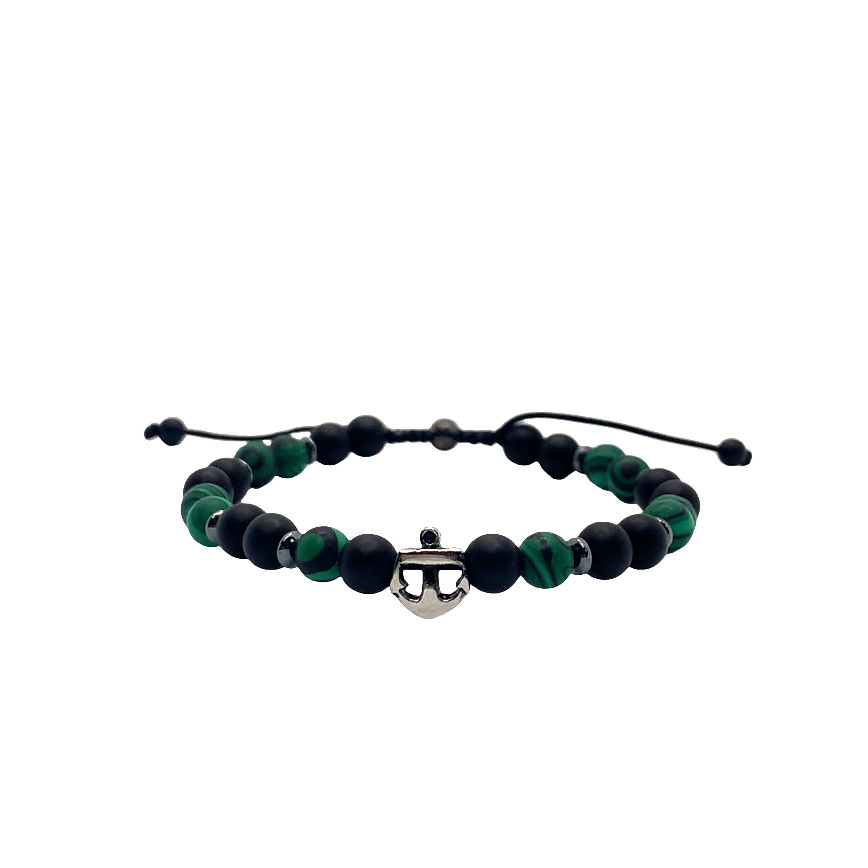Malachite Beaded Bracelet with Adjustable Closure