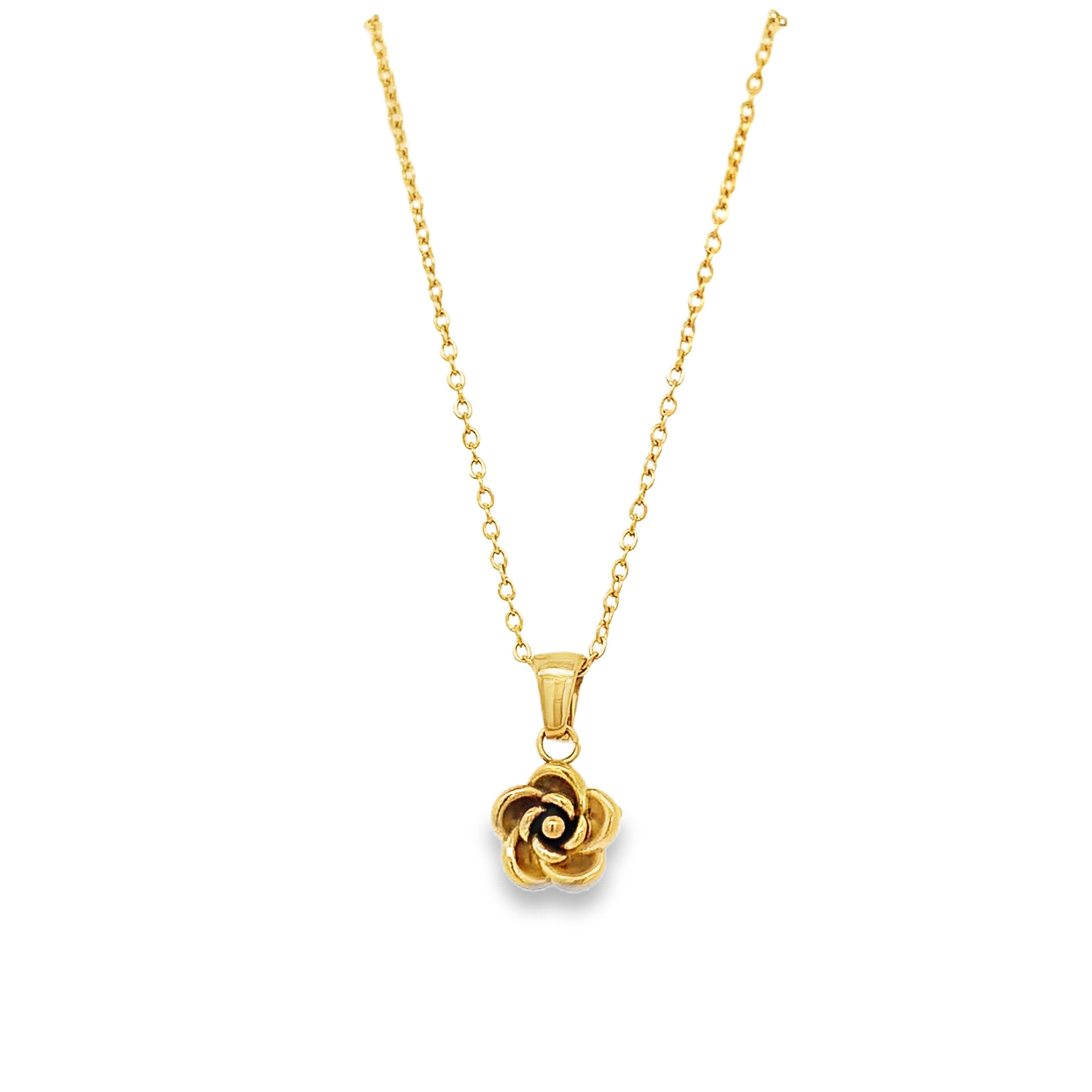 Floral Charm Necklace in Yellow Gold