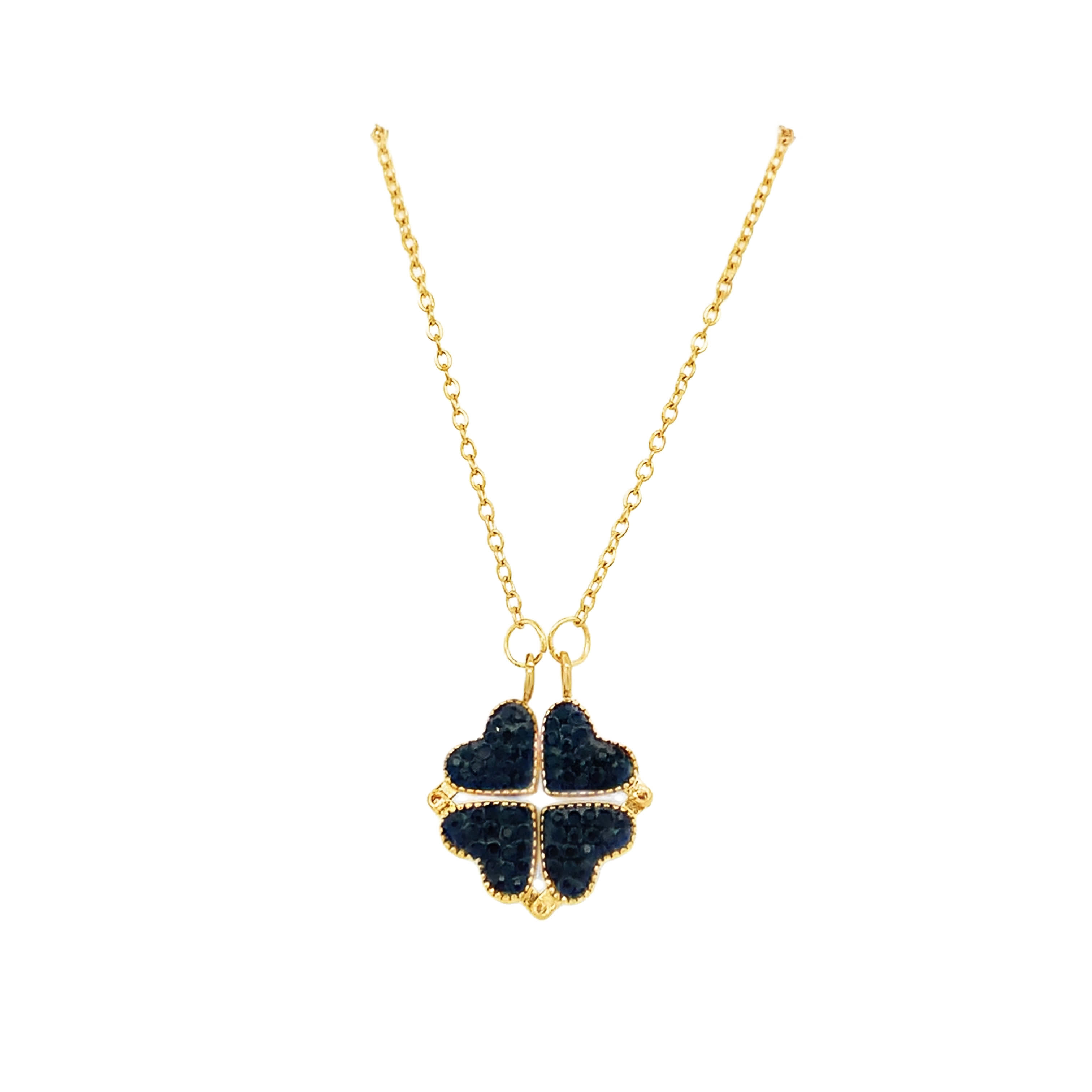 Yellow Gold Clover Charm Necklace