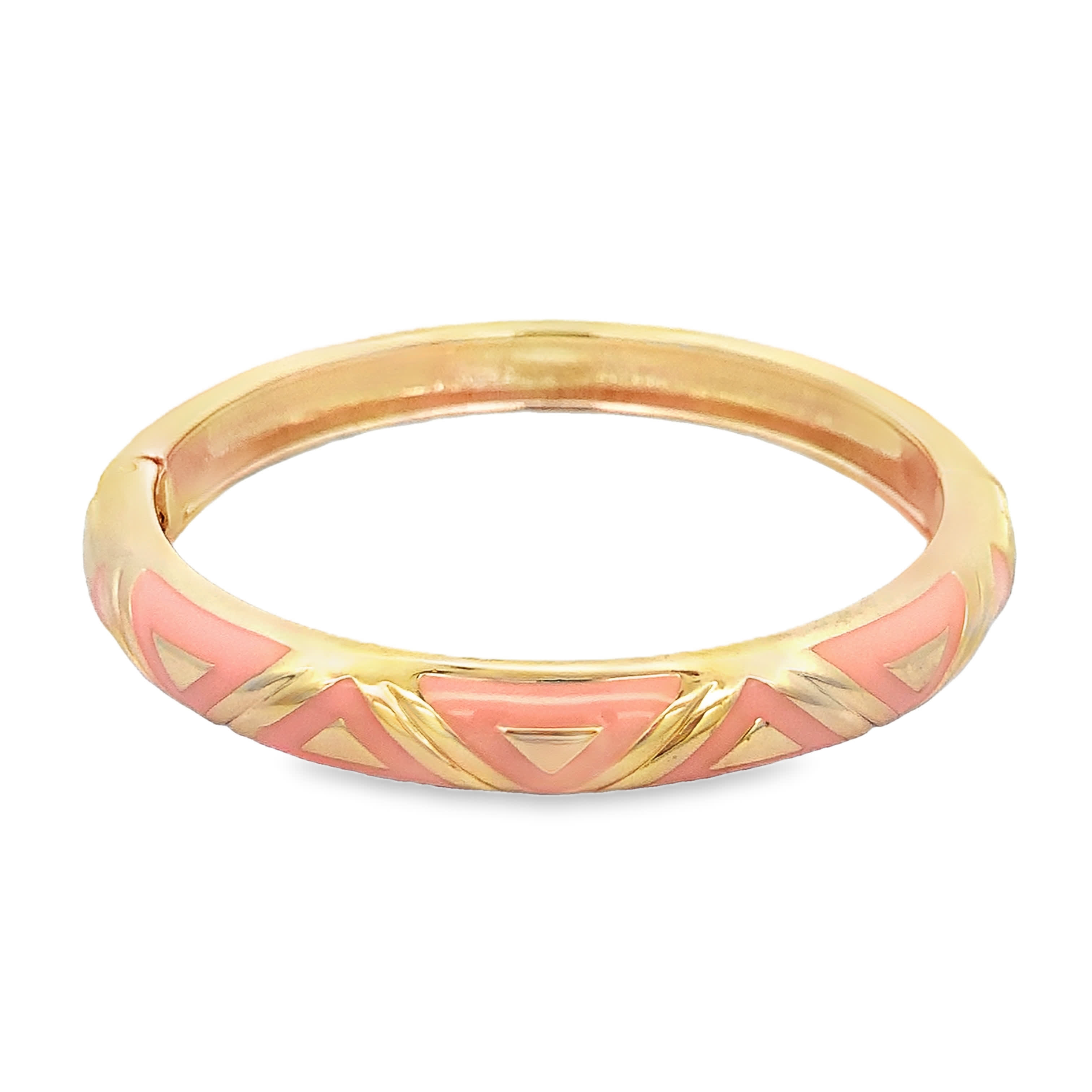 Bransoletka ze złoconej stali z geometrycznymi grawerunkami