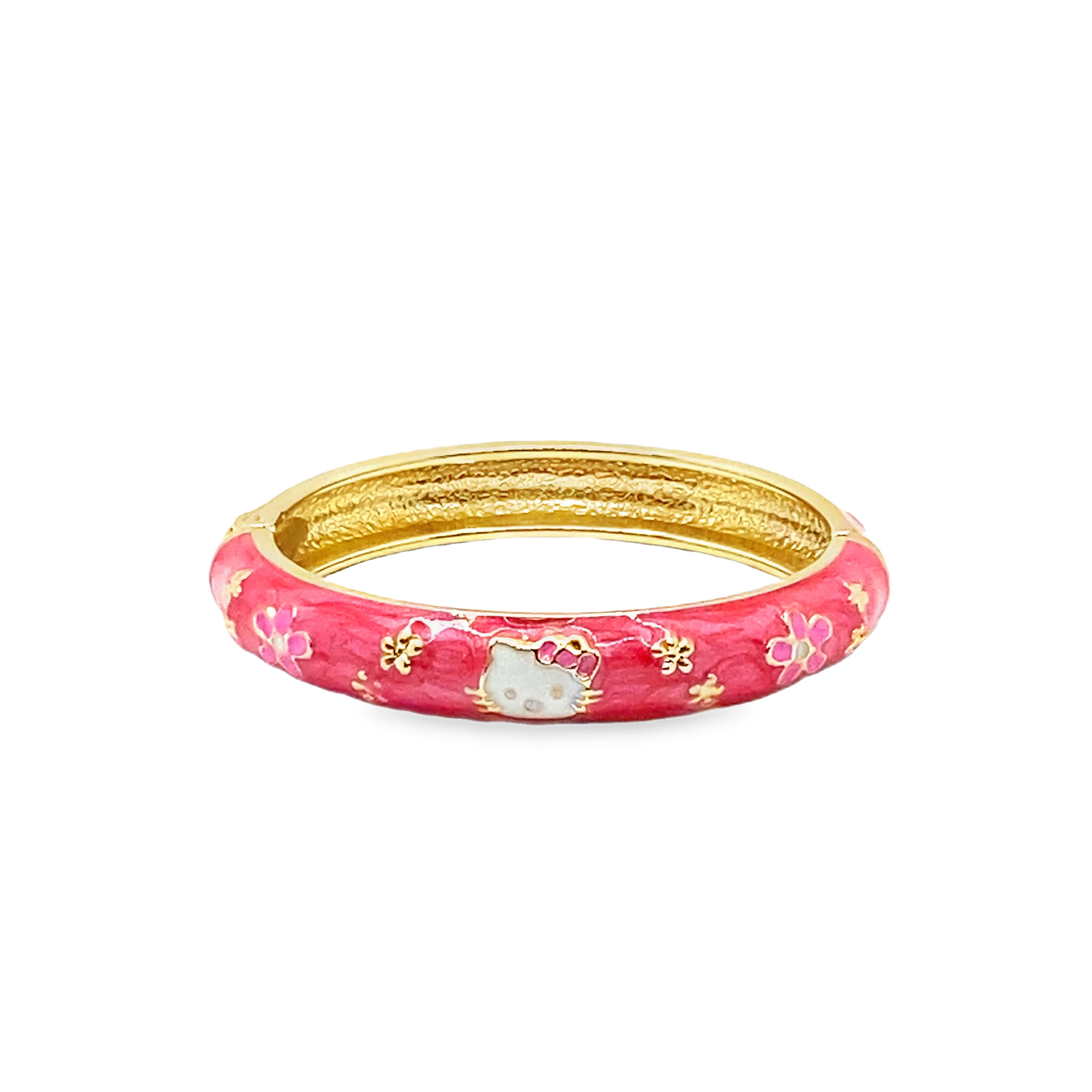 Bransoleta ze złoconej stali z rysunkami emaliowanymi